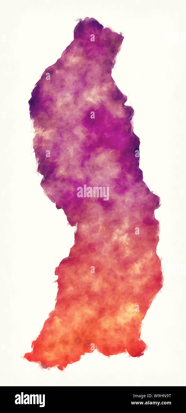 Saint Laurent du Maroni dipartimento mappa acquerello di Guiana francese Foto Stock