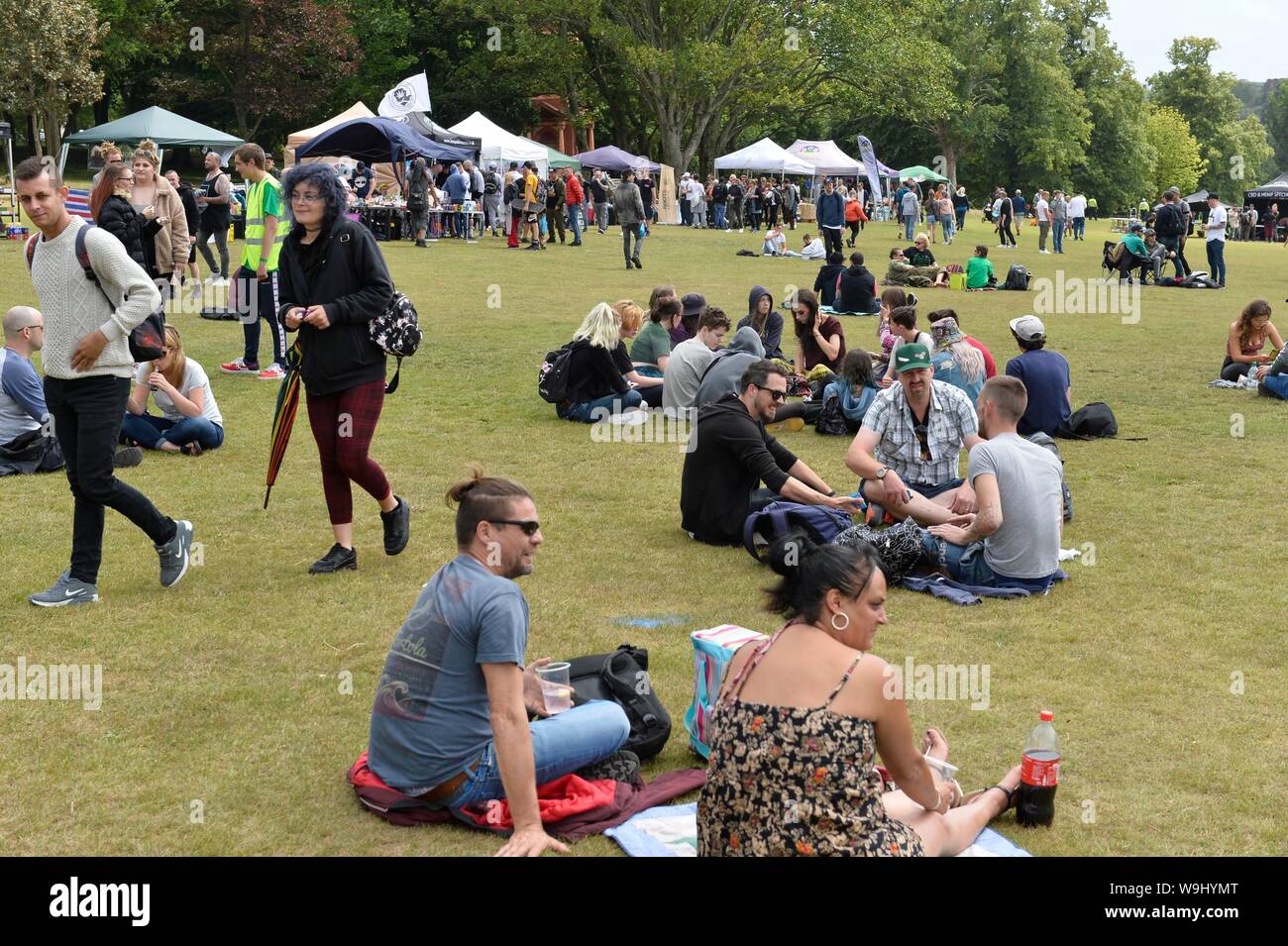 Green Pride 2019 festival di cannabis a Preston Park, Brighton. Foto:Terry Applin Foto Stock