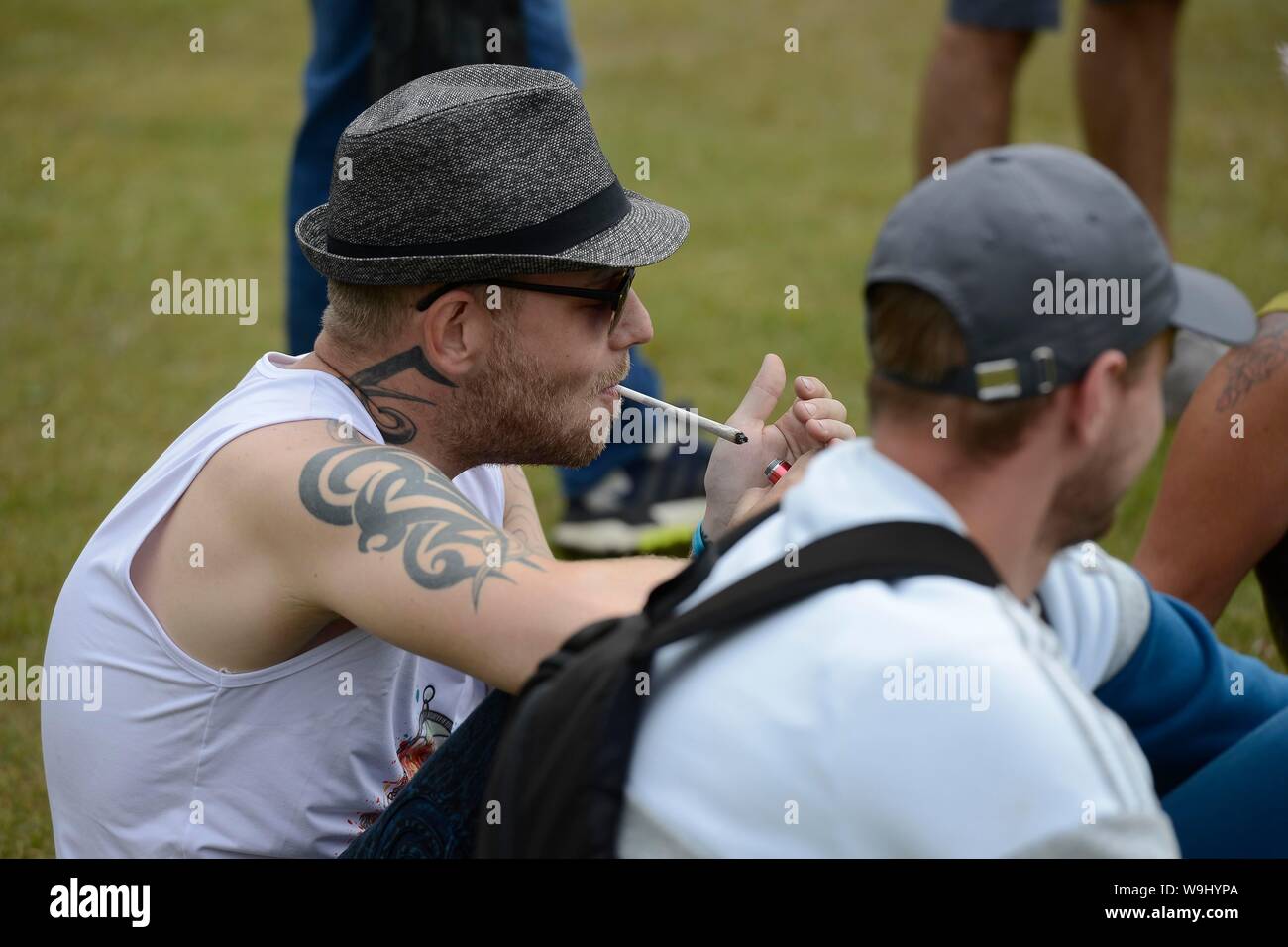 Green Pride 2019 festival di cannabis a Preston Park, Brighton. Foto:Terry Applin Foto Stock