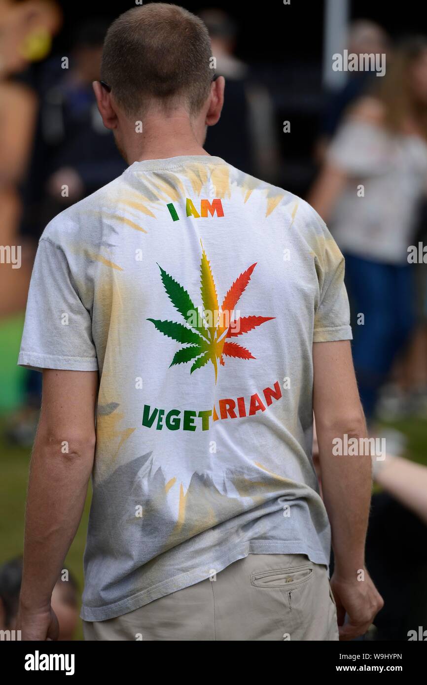 Green Pride 2019 festival di cannabis a Preston Park, Brighton. Foto:Terry Applin Foto Stock