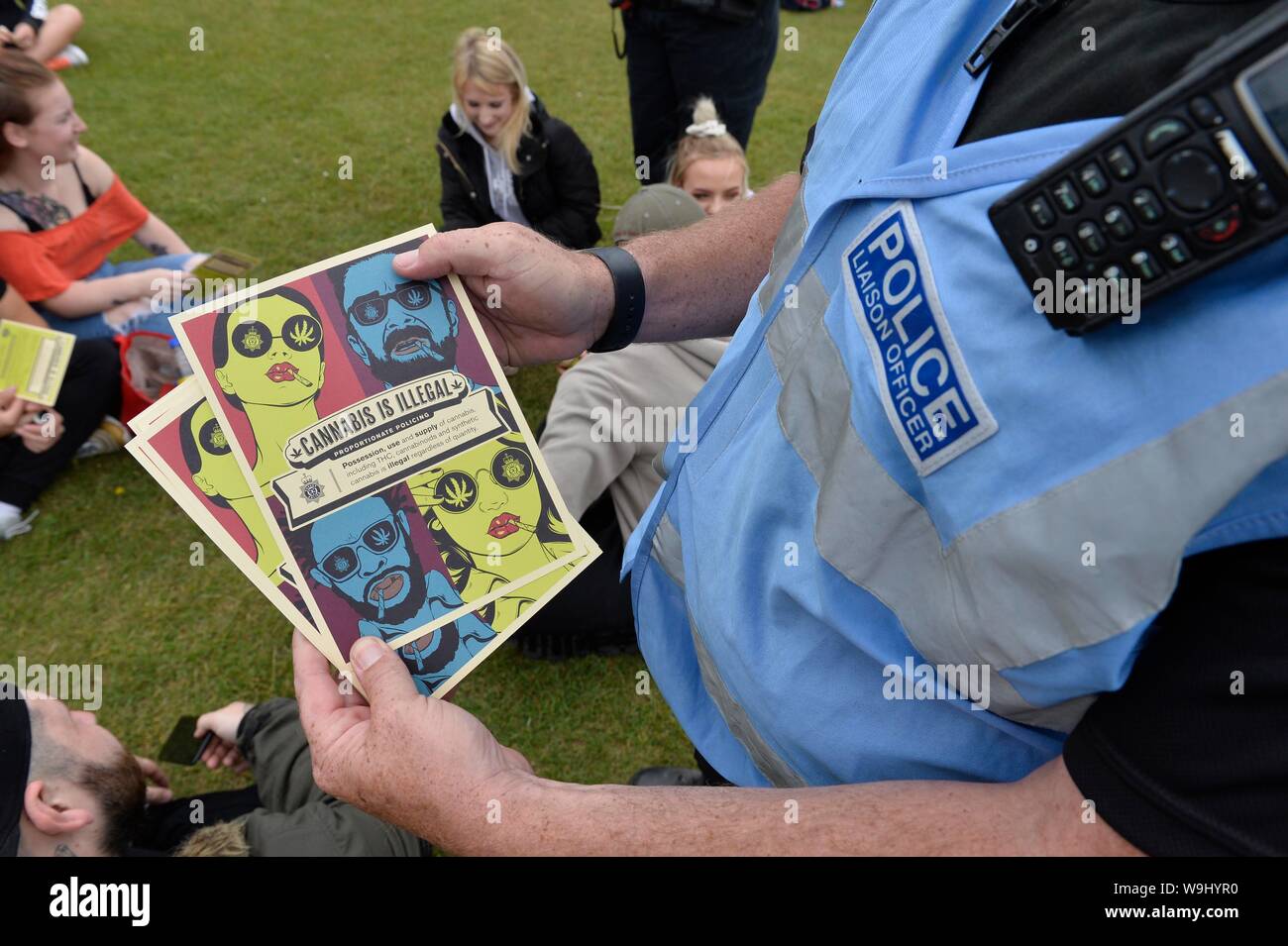 Green Pride 2019 festival di cannabis a Preston Park, Brighton. Foto:Terry Applin Foto Stock