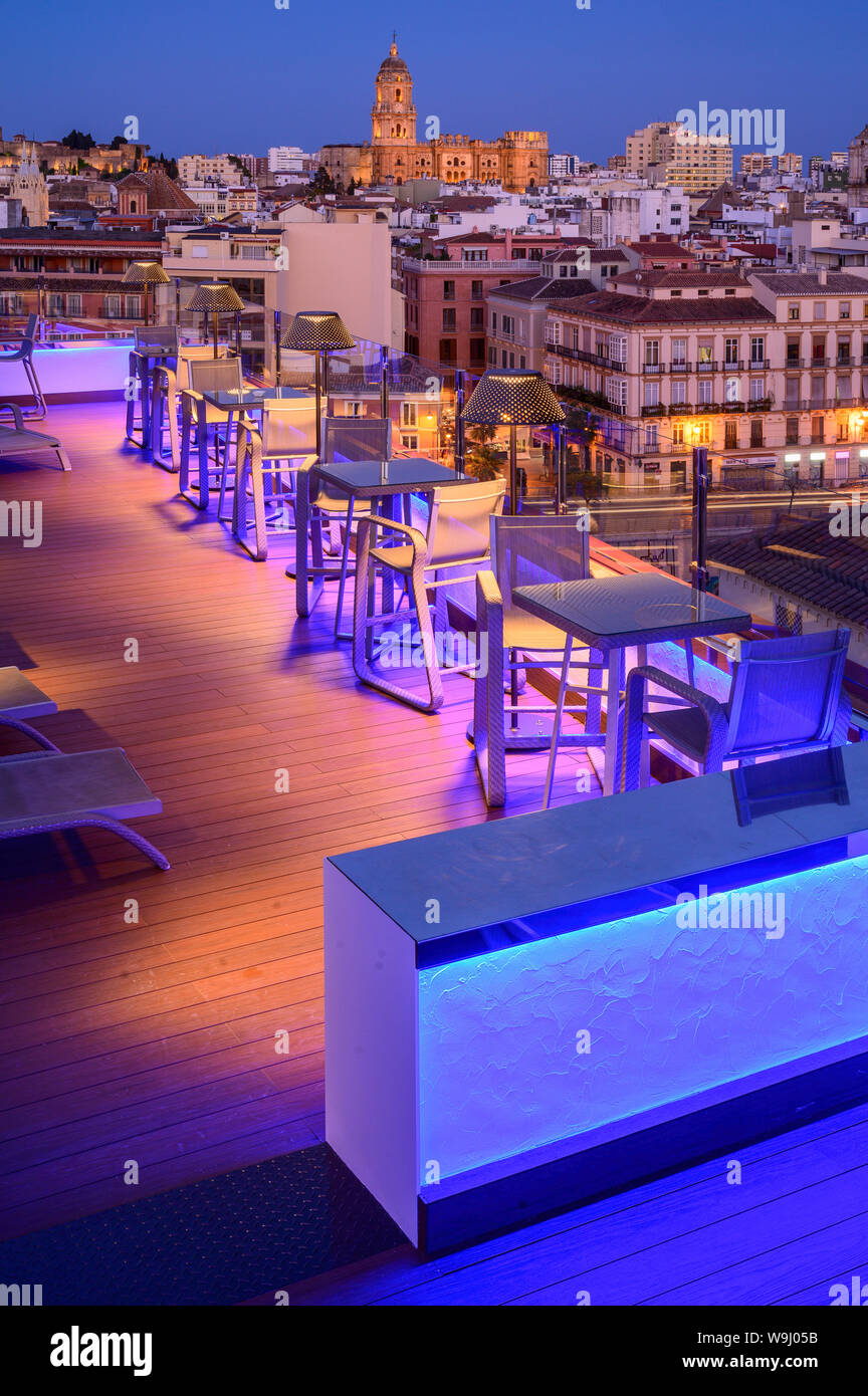 L'Europa, Europeo, Spagna, Spagnolo, Andalusia, Costa del Sol, Malaga, La Manquita , Cattedrale, bar sul tetto, 30074238.Caption locale *** Europa, Euro Foto Stock