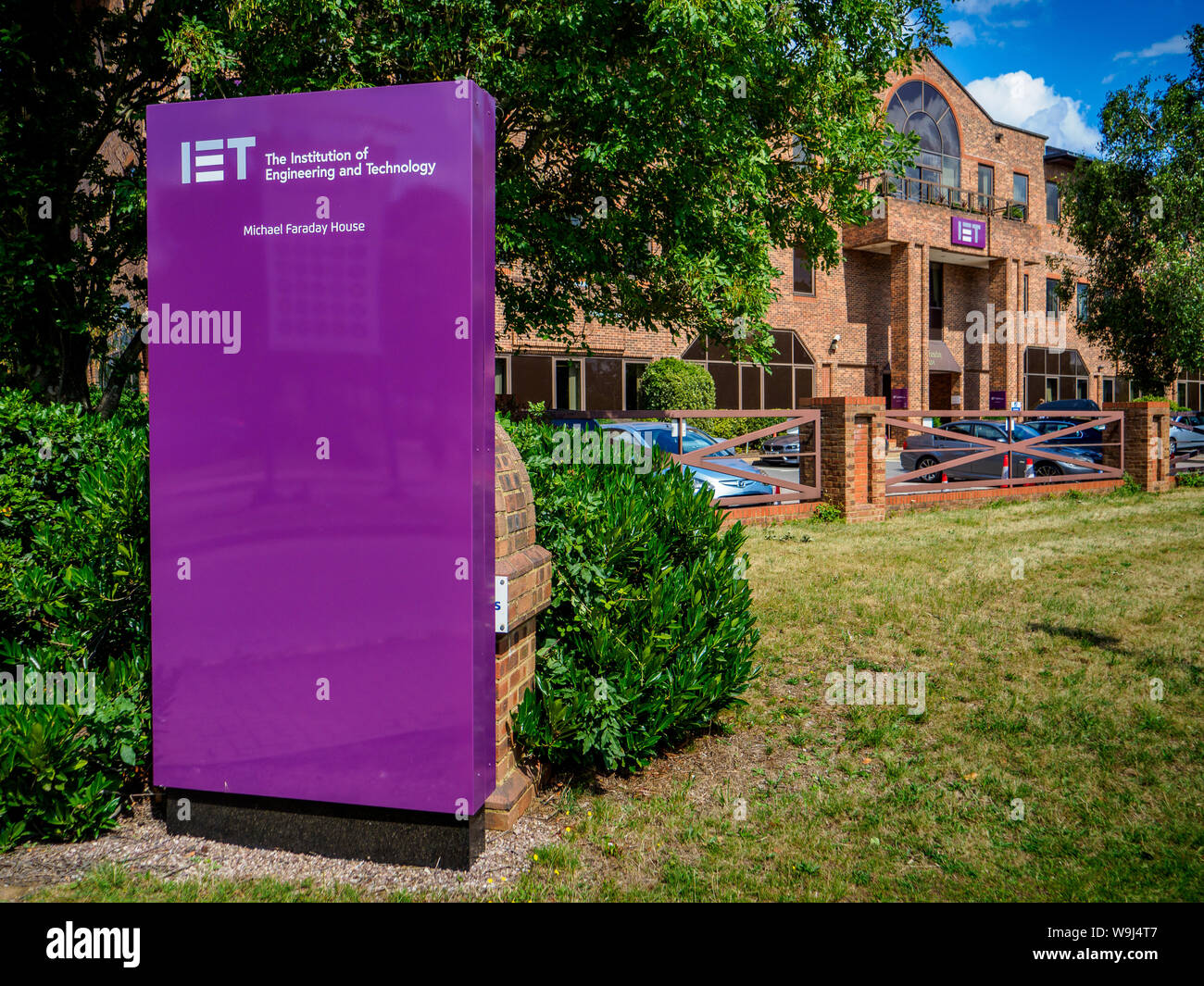 Il Diet - Istituzione di ingegneria e tecnologia a Stevenage UK. Fondata come società di ingegneri del telegrafo nel 1871 divenne IET, nel 2006. Foto Stock