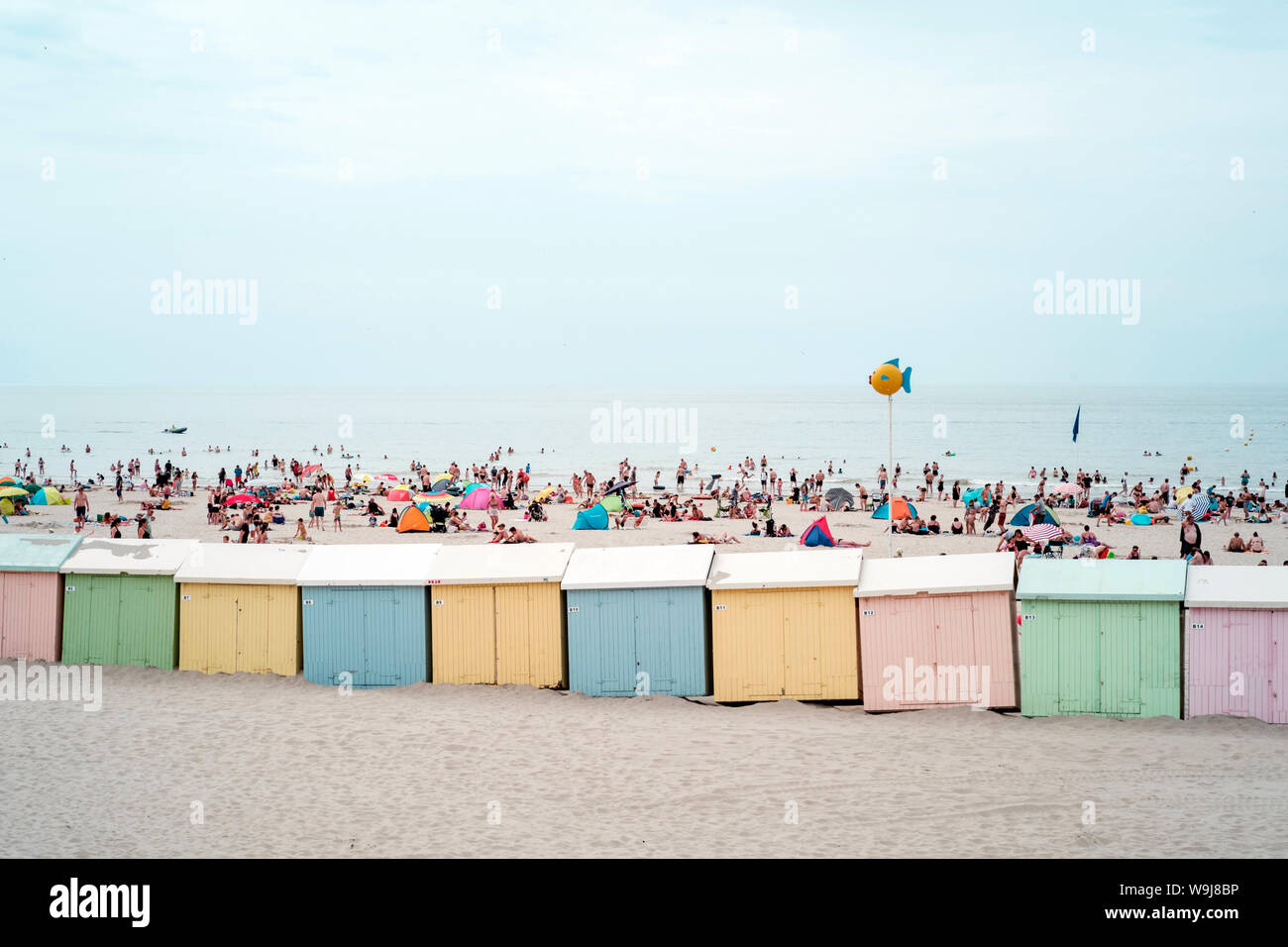 La spiaggia principale di Berck-sur-Mer, Hauts-de-France, Agosto 2019 Foto Stock