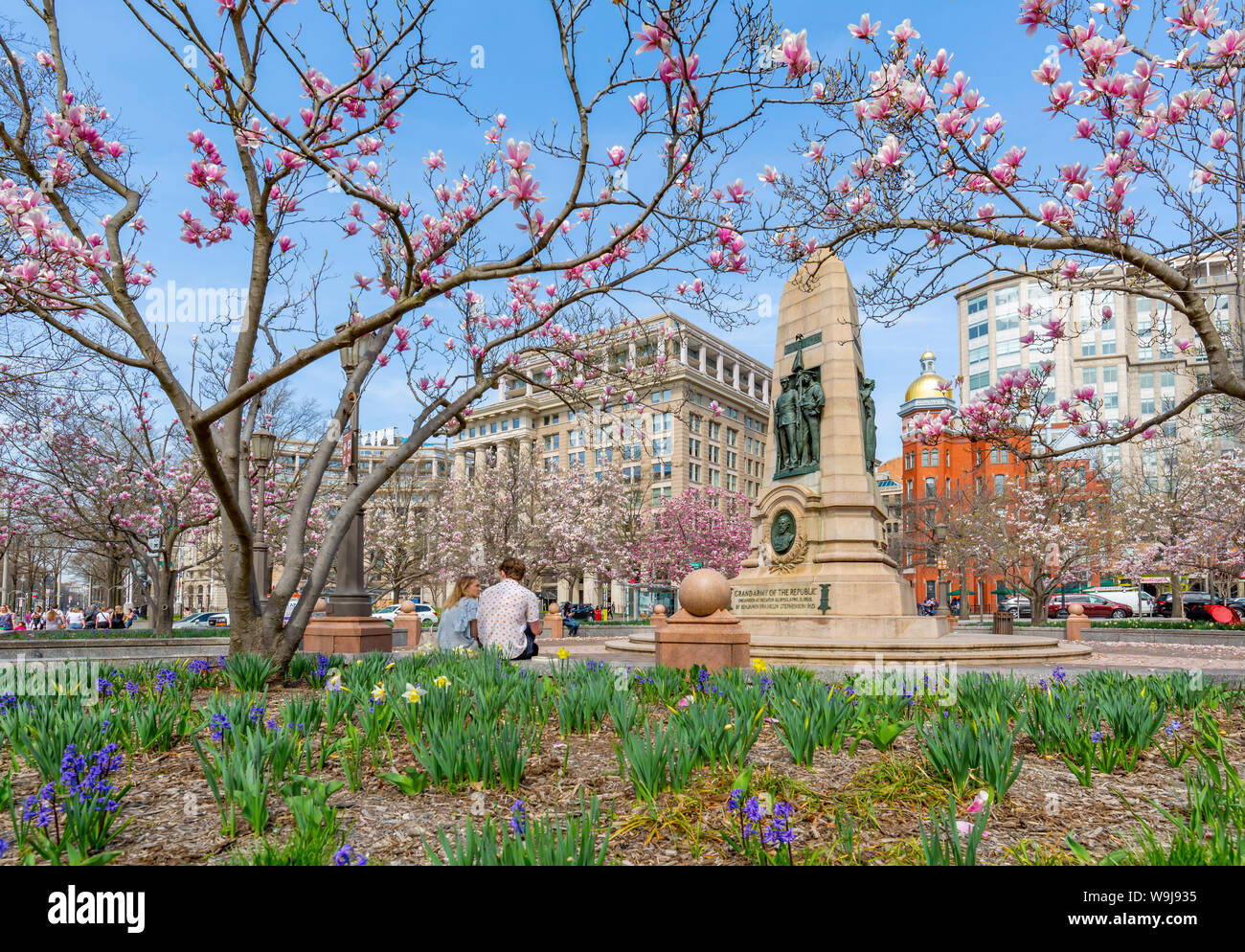 Vista di John Marshall Park in Pennsylvania Avenue a Washington DC, il Distretto di Columbia, Stati Uniti d'America Foto Stock