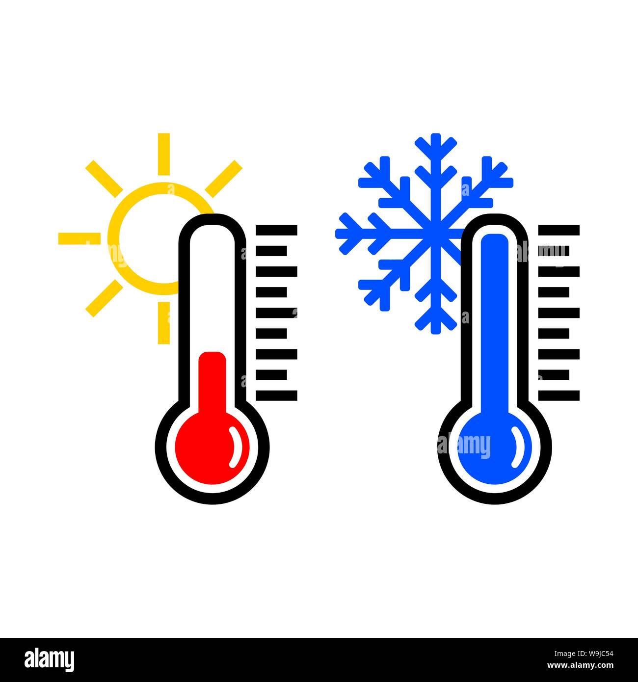 L'icona del termometro temperatura o simbolo o emblema Illustrazione Vettoriale