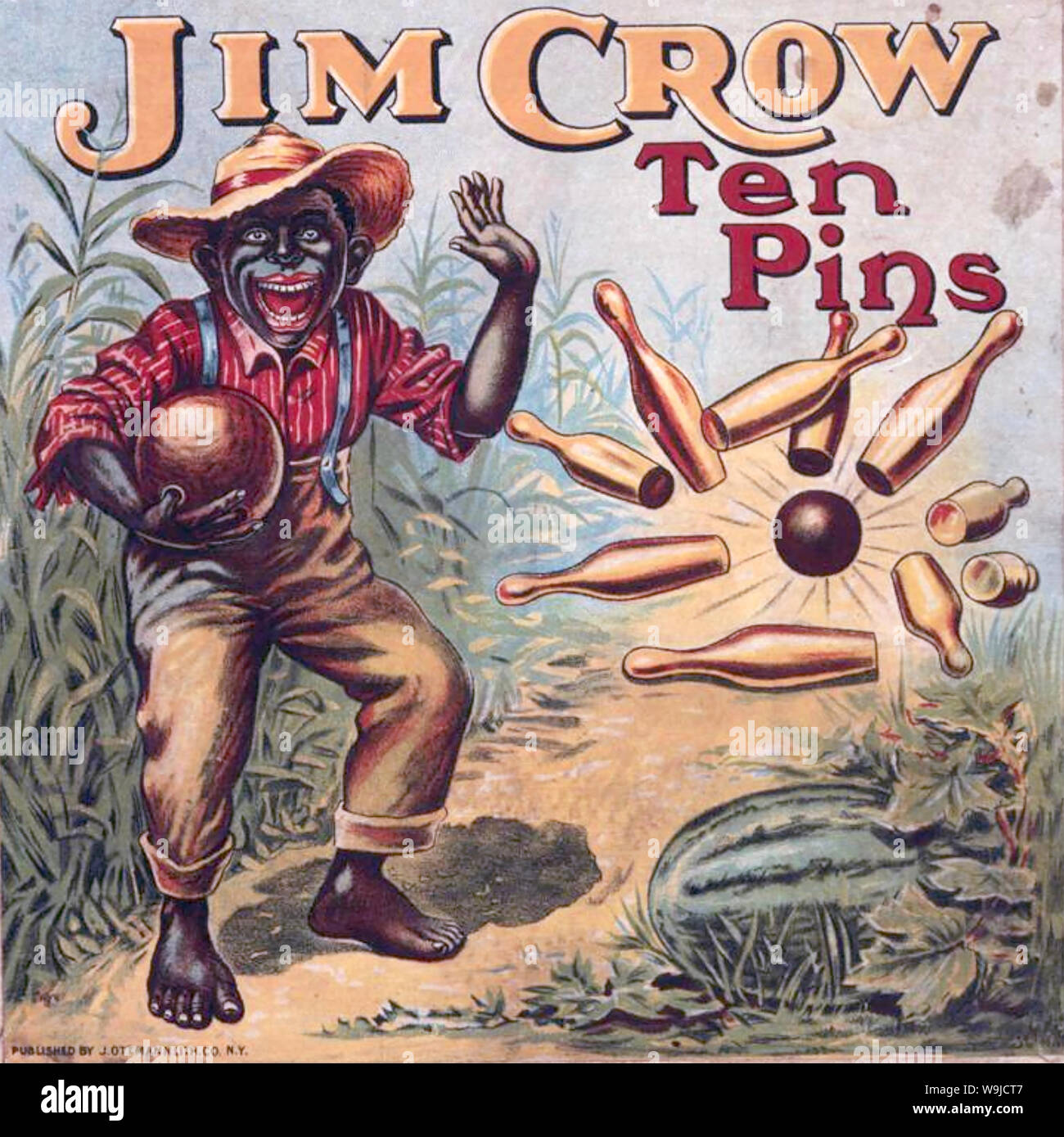 JIM CROW ten pin bowling gioco circa 1910 Foto Stock