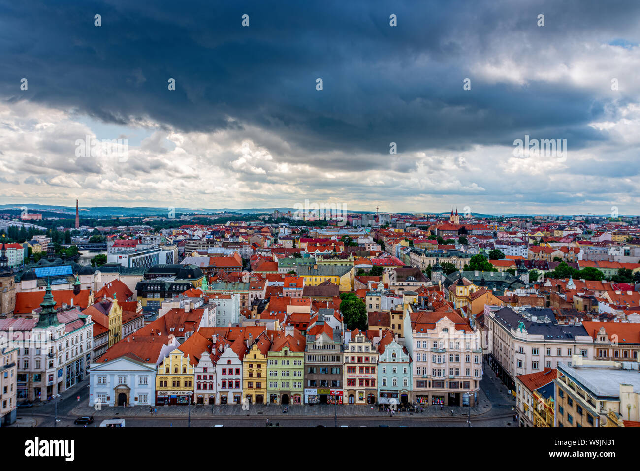 Il centro della città di Pilsen in Repubblica Ceca Foto Stock