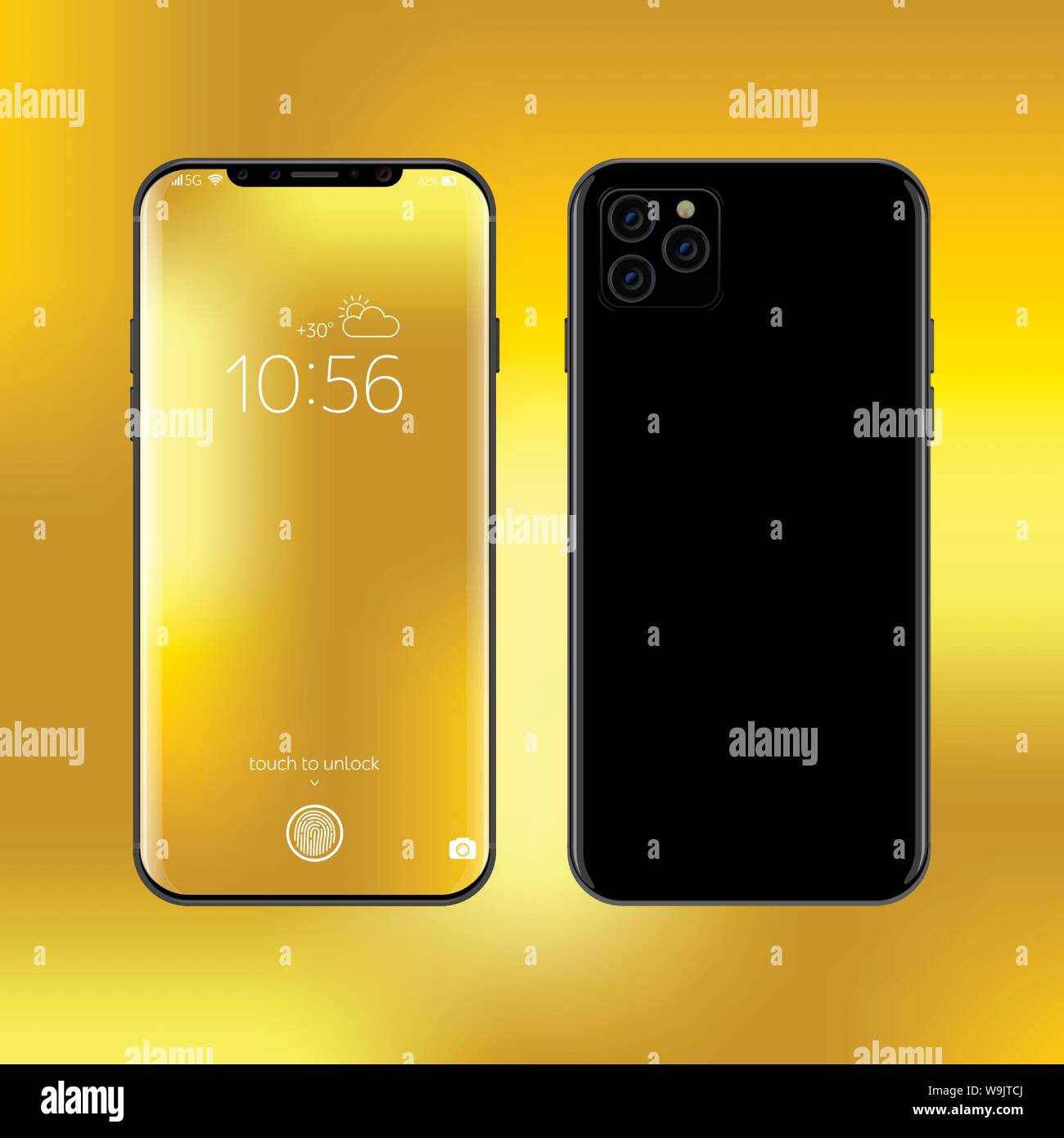 Smartphone realistico illustrazione vettoriale. Nuova Cornice smart phone design concept. Illustrazione Vettoriale