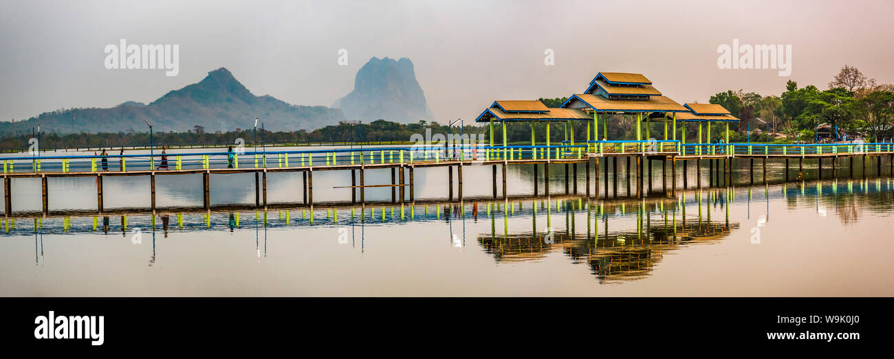 Kan Thar Yar Lago, Hpa Un, Kayin Membro (Karen Stato), Myanmar (Birmania), Asia Foto Stock