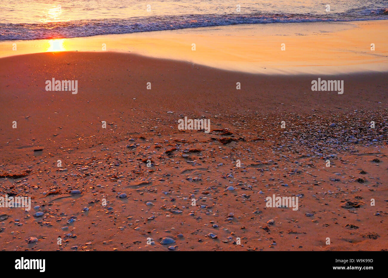 Sunrise, Coquina Beach, Bodie Island, Cape Hatteras National Seashore, Whalebone, North Carolina, STATI UNITI D'AMERICA Foto Stock