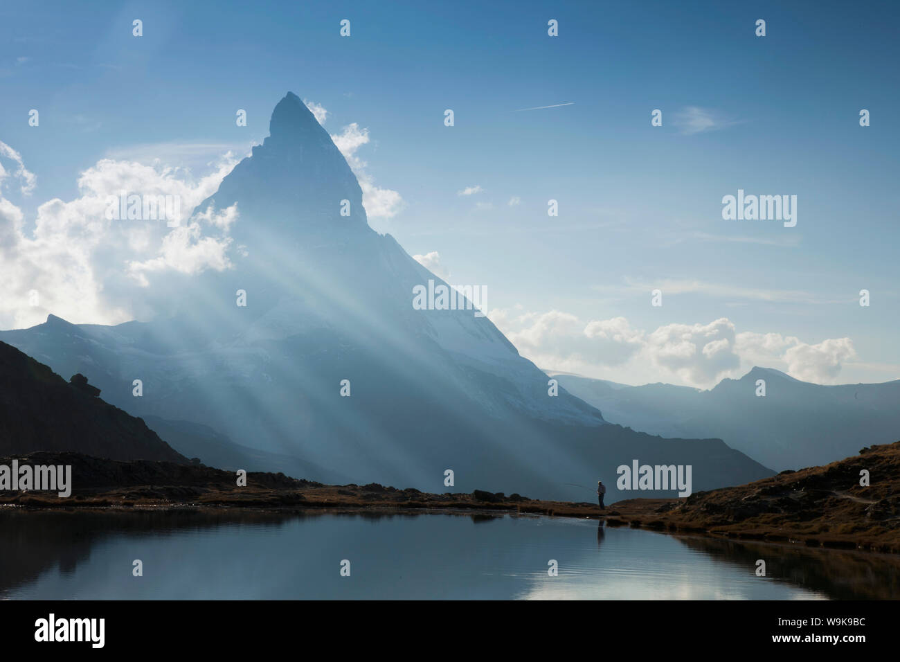 Il Cervino, Zermatt, Canton Vallese, alpi svizzere, Svizzera, Europa Foto Stock