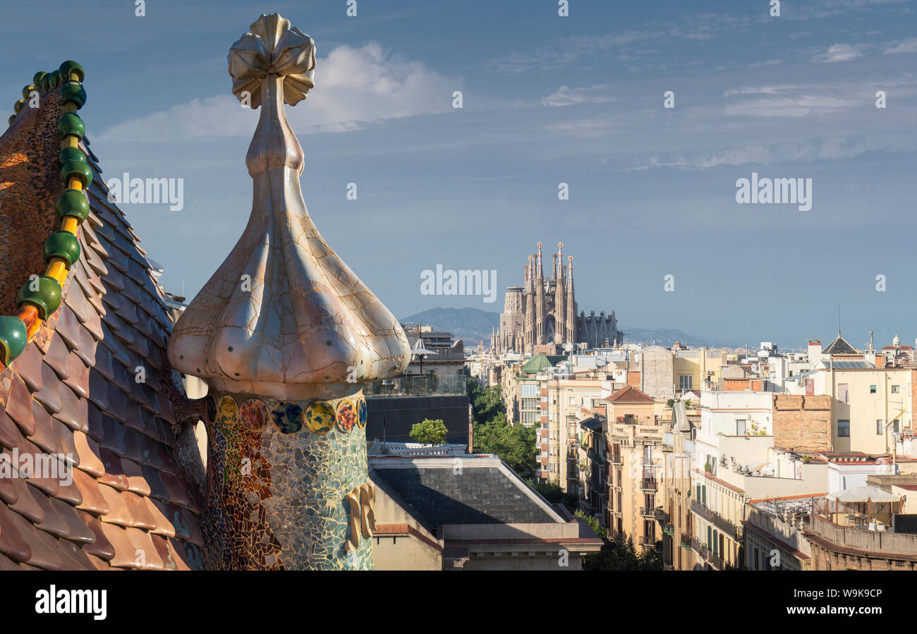 Casa Batllo, Sito Patrimonio Mondiale dell'UNESCO, Barcellona, in Catalogna, Spagna, Europa Foto Stock