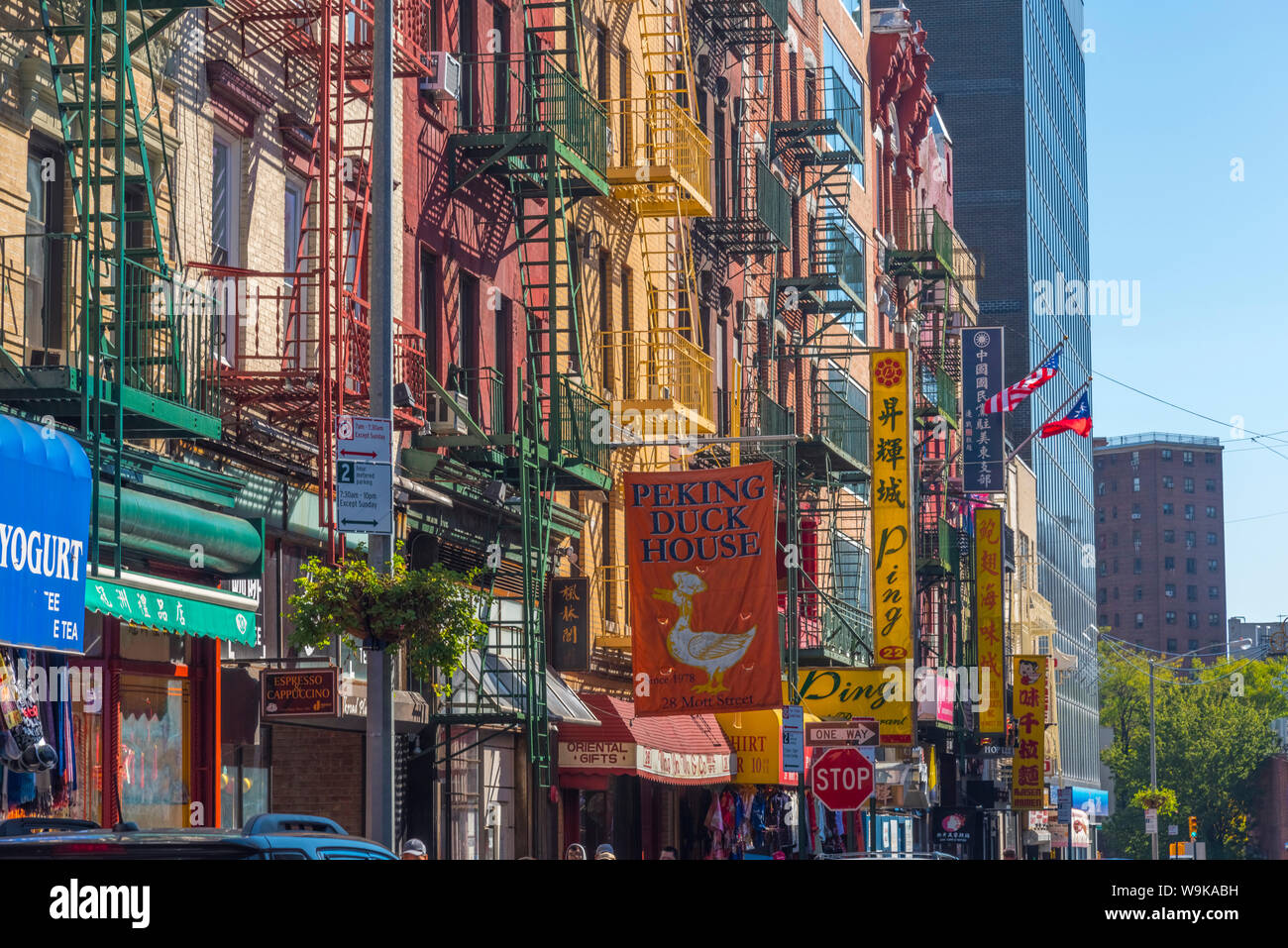 A Chinatown e Lower Manhattan, Manhattan, New York, Stati Uniti d'America, America del Nord Foto Stock