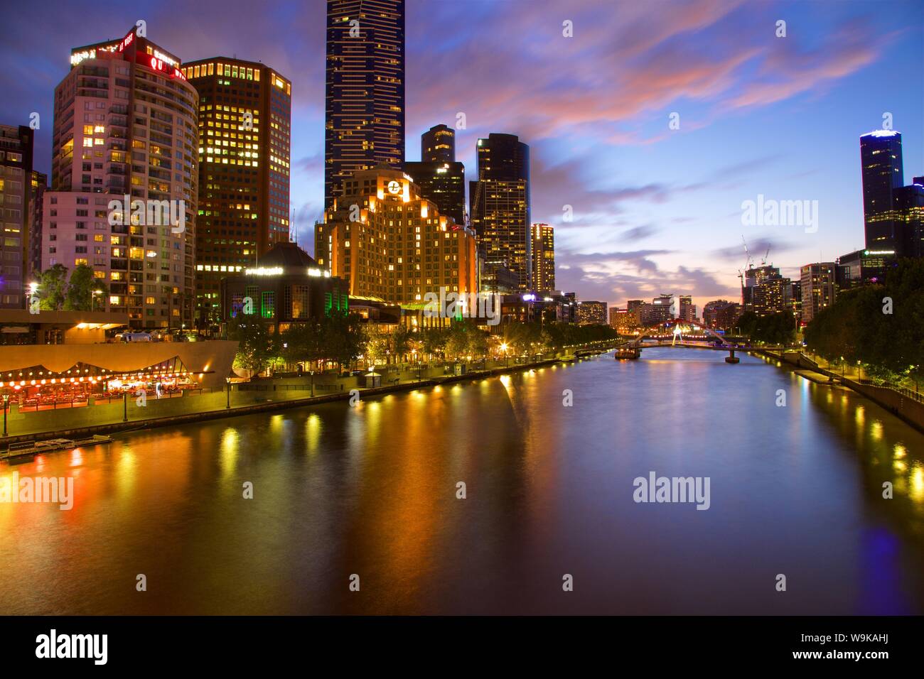 Fiume Yarra e South Bank, Melbourne, Victoria, Australia, Oceania Foto Stock