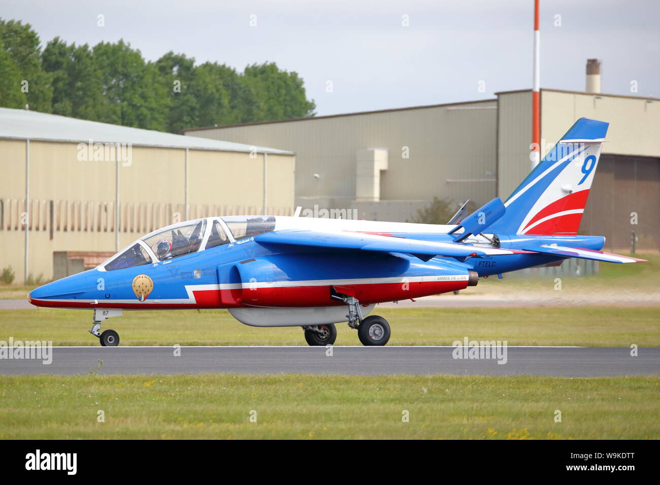 Patrouille de France in azione presso il Royal International Air Tattoo RIAT 2019 a RAF Fairford, Gloucestershire, Regno Unito Foto Stock