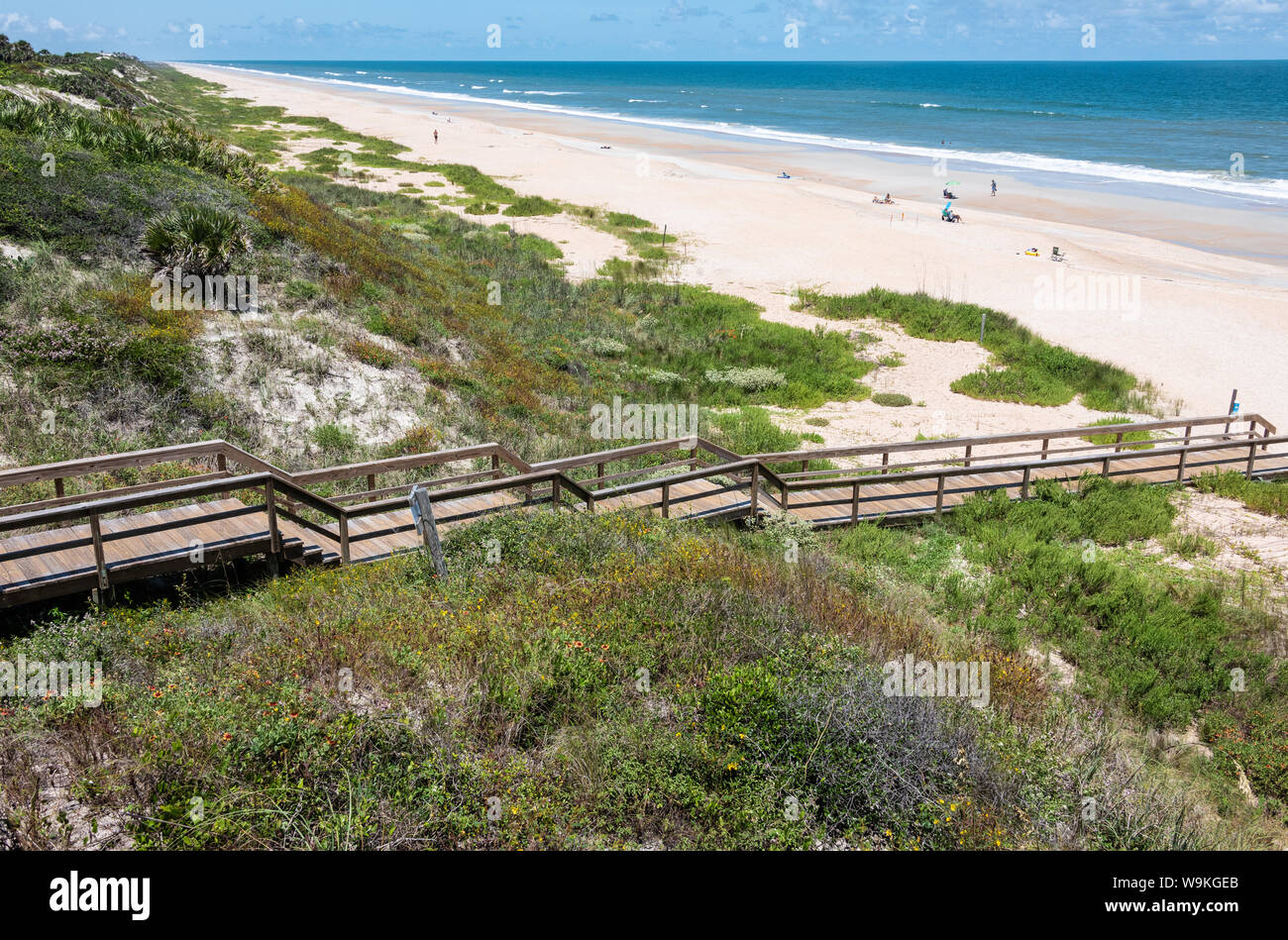 Bella e naturale spiaggia nord al fiume Guana preservare in Ponte Vedra Beach, Florida. (USA) Foto Stock