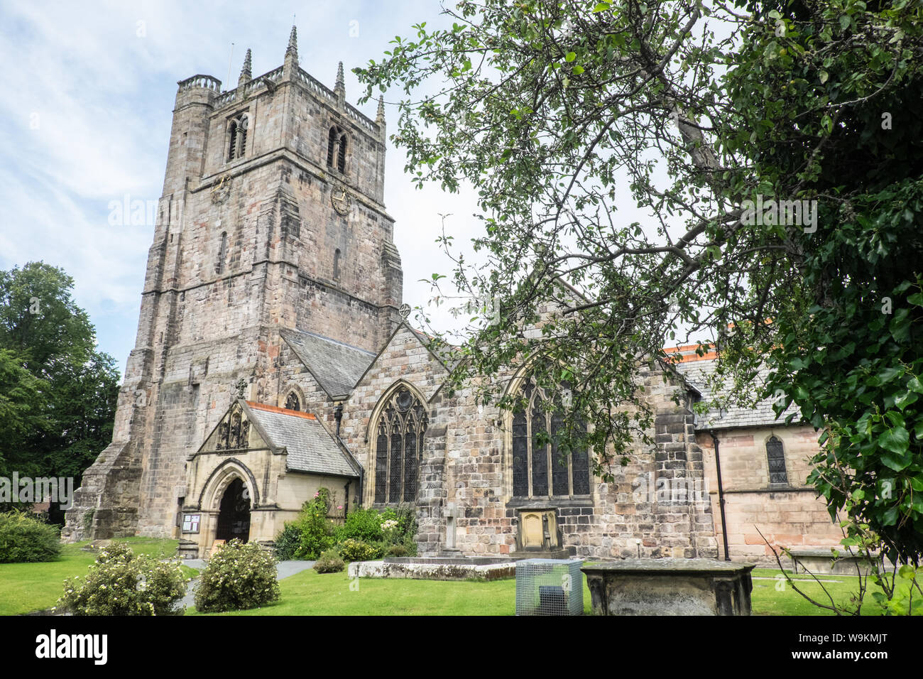 St Oswald la Chiesa,Saint Oswald,cattedrale,costruzione,Oswestry,a,mercati,città,a,Shropshire,confine,di, Galles,l'Inghilterra,GB,UK, Foto Stock