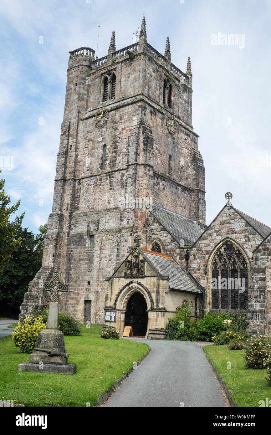 St Oswald la Chiesa,Saint Oswald,cattedrale,costruzione,Oswestry,a,mercati,città,a,Shropshire,confine,di, Galles,l'Inghilterra,GB,UK, Foto Stock