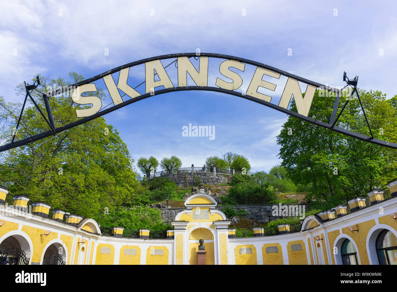 Skansen. La svedese più grande museo a cielo aperto, sito e parco zoo con varie vicende storiche attrazioni turistiche situate in Djurgarden. STHLM Foto Stock