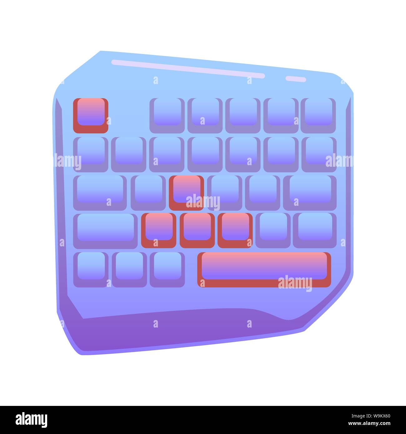 Una mano di gioco, tastiera Tastiera Gaming, Mini Tastiera Gaming su sfondo  isolato, luminoso appartamento icona in lilla e colori rosso. Retro bianco  vettore Immagine e Vettoriale - Alamy