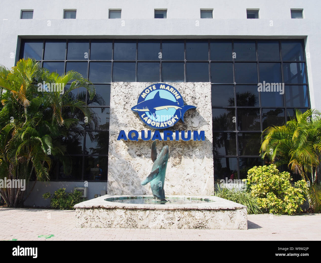 Ingresso a mote Aquarium, Florida, USA, Aprile 6, 2019, © Katharine Andriotis Foto Stock