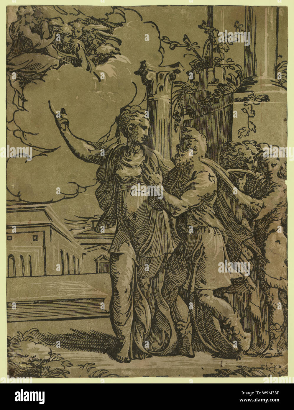 Antonio da Trento - Il Tiburtine sibyl e l'imperatore Augusto LOC originale Foto Stock