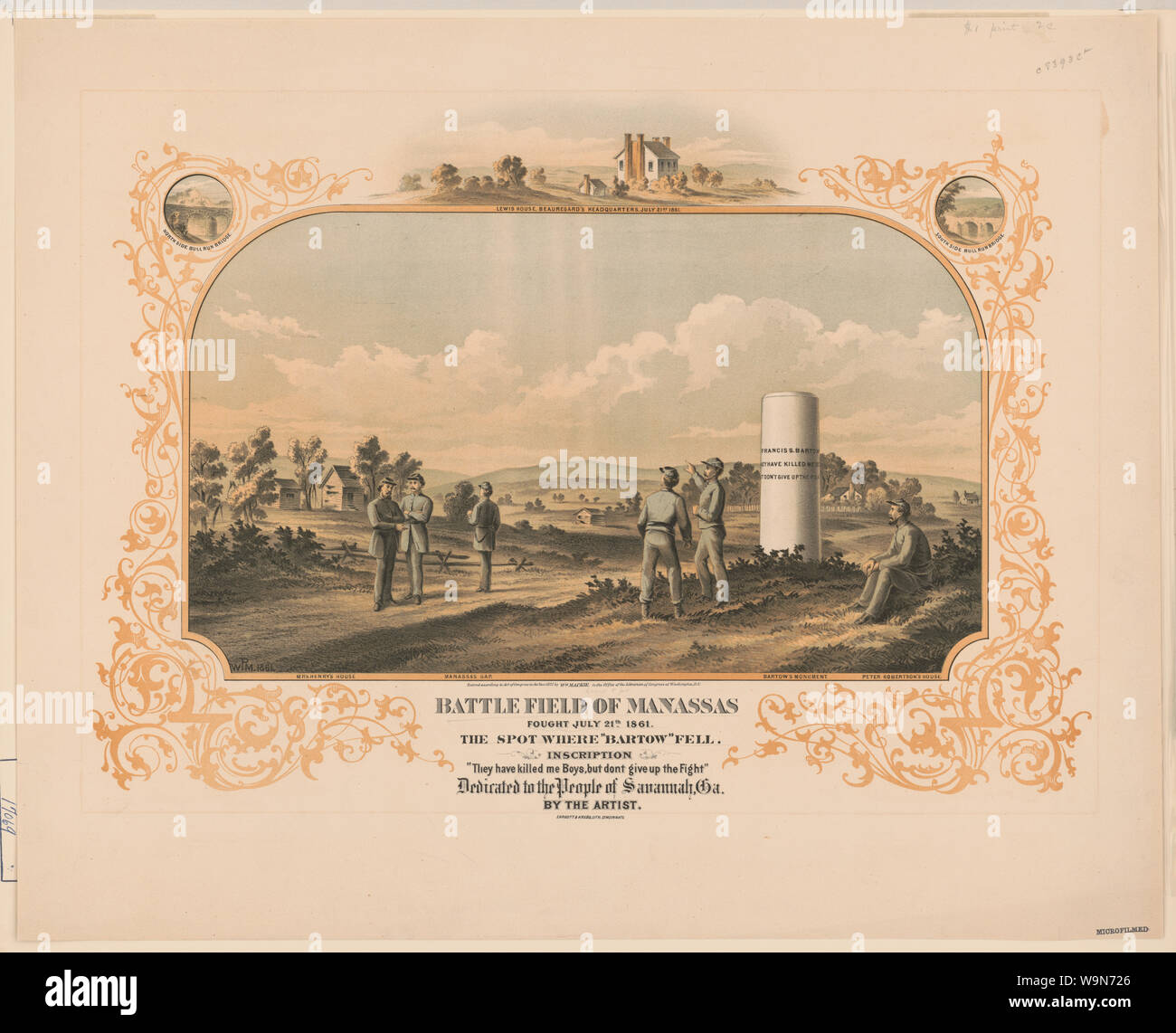 Campo di battaglia di Manassas. Combattuto Luglio 21th... 1861 Foto Stock