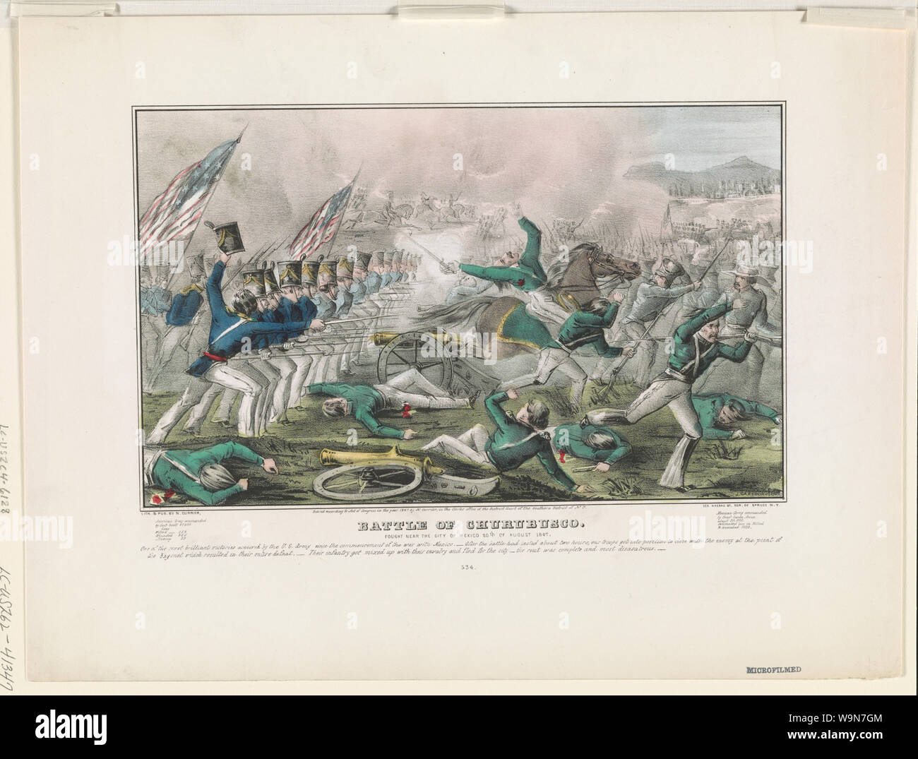 Battaglia di Churubusco- combattuta nei pressi della Città di Messico 20 agosto 1847 / J. Cameron. Foto Stock