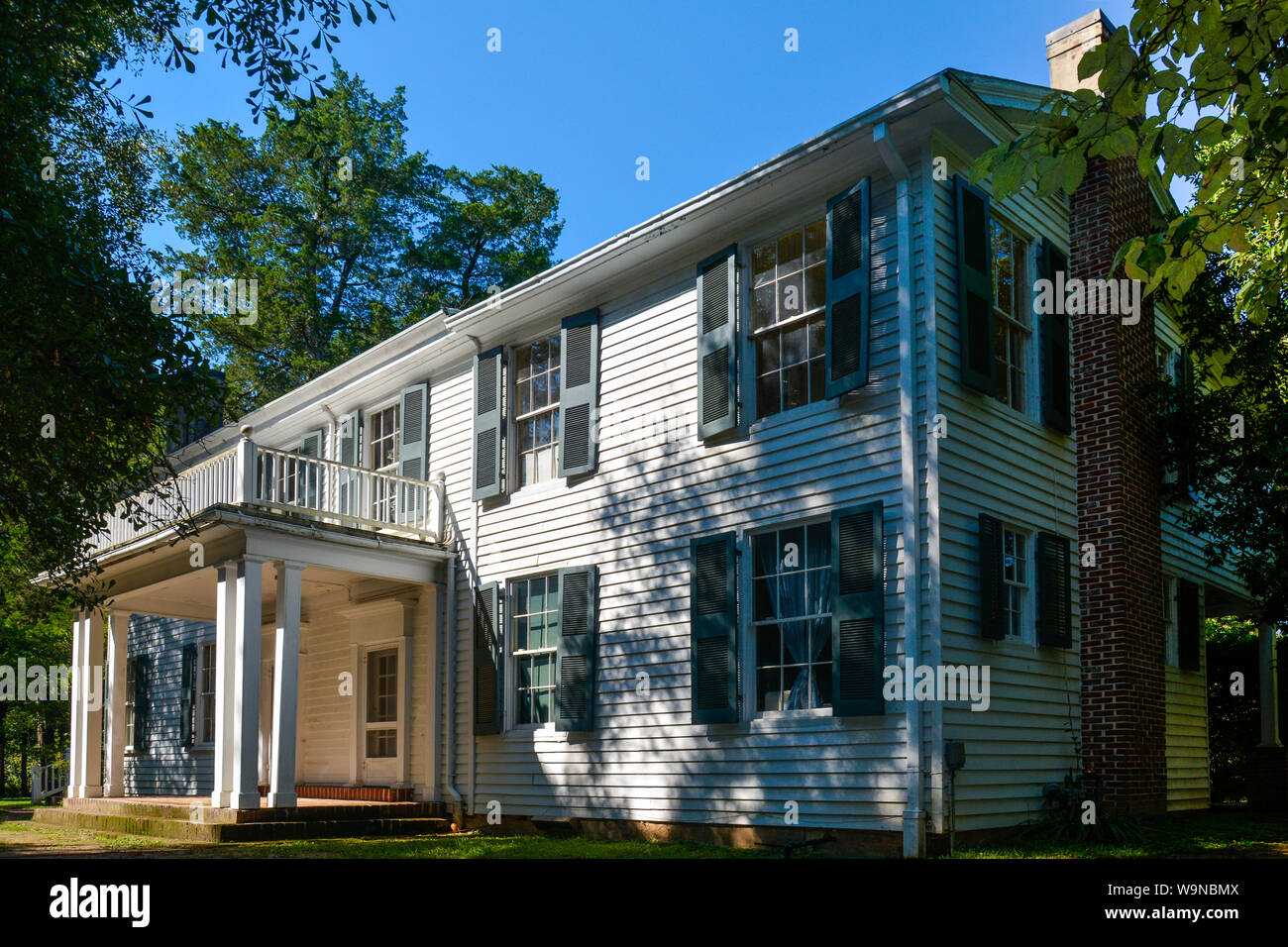 Un ingresso al Premio Pulitzer autore vincitore, William Faulkner's home, un primitivo Revival Greco design, noto come Rowan Oak in Oxford, MS Foto Stock