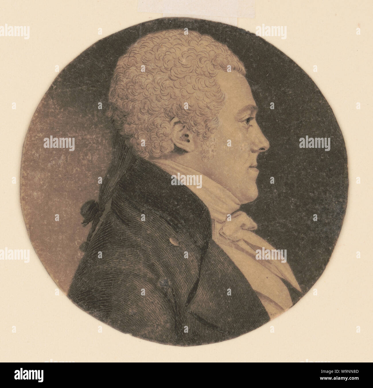 Benjamin West, testa e spalle ritratto, Profilo destro Foto Stock