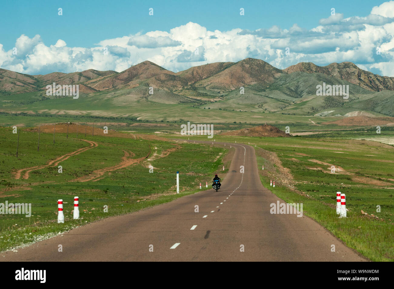 Sulla strada, nel nord della Mongolia Foto Stock