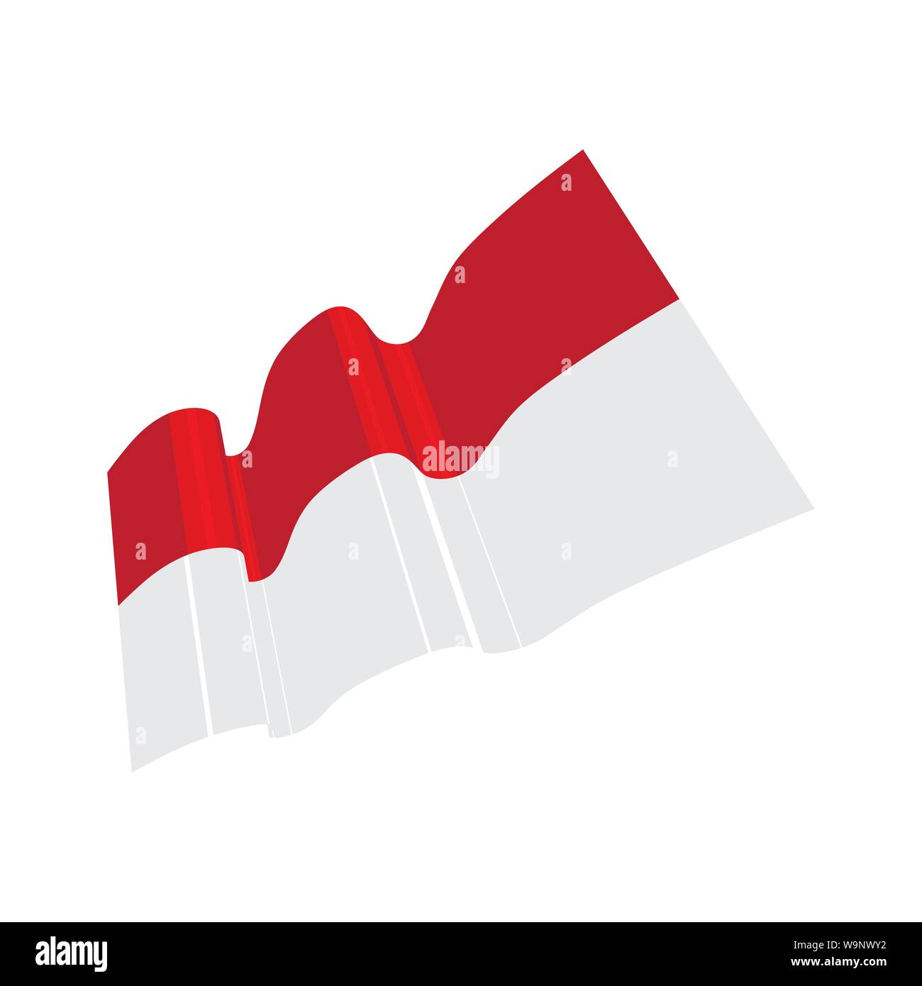 Bandiera dell'indonesia illustrazione vettoriale del modello di progettazione Illustrazione Vettoriale