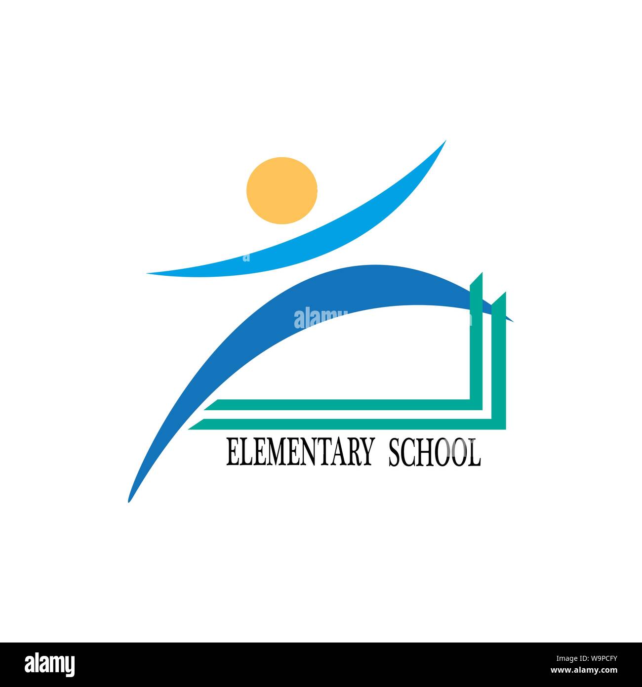 Il logo del bambino moderno di istruzione e di educazione della prima infanzia Illustrazione Vettoriale