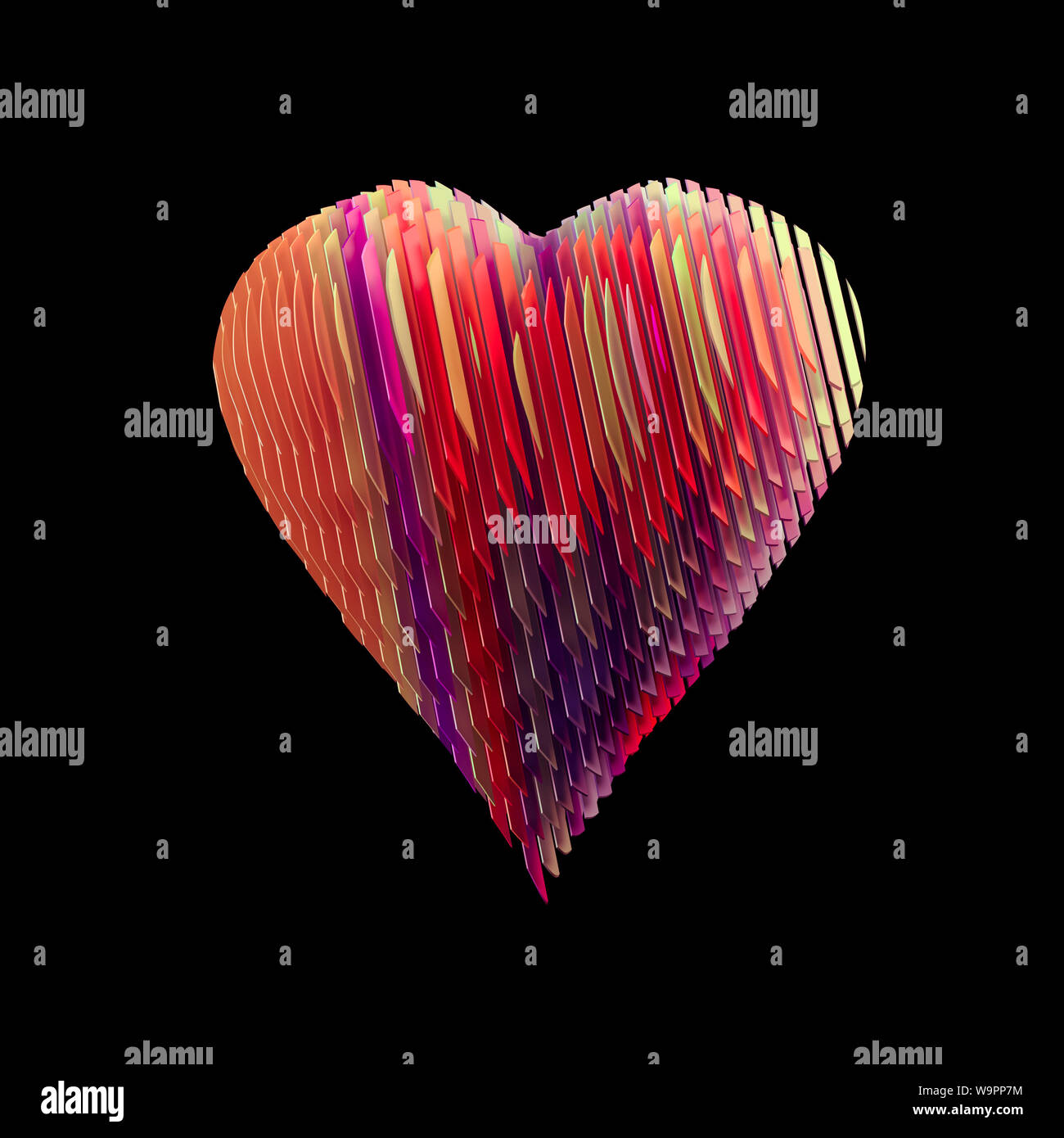 Cuore di risorse grafiche brillanti colori astratto surreale creative design emote gli Emoji non persone oggetto isolato amore passione illustrazione Pretty feeling Foto Stock