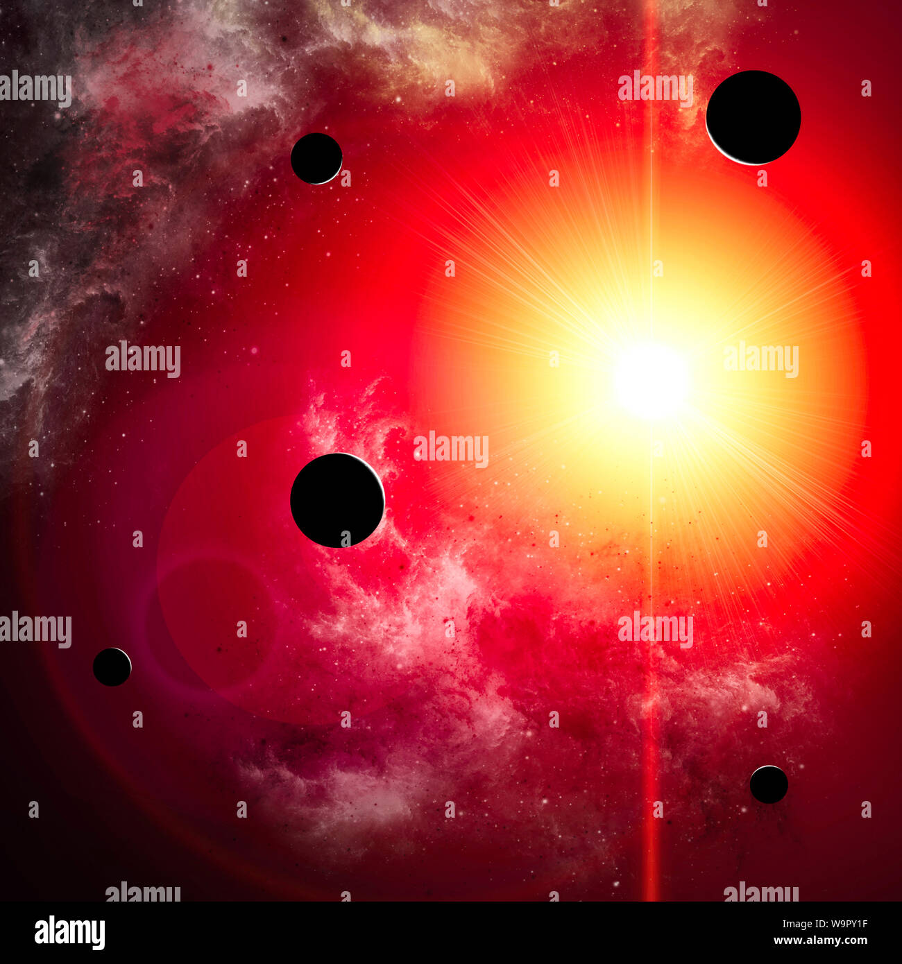 Esplorazione di nuovi mondi, lo spazio e l'universo, nuovo galassie. Pianeti in controluce. Il sistema solare. Sonda Voyager Foto Stock