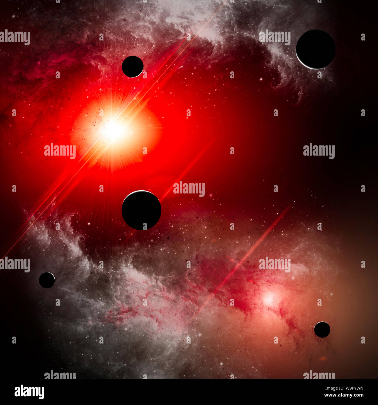 Esplorazione di nuovi mondi, lo spazio e l'universo, nuovo galassie. Pianeti in controluce. Il sistema solare. Sonda Voyager Foto Stock