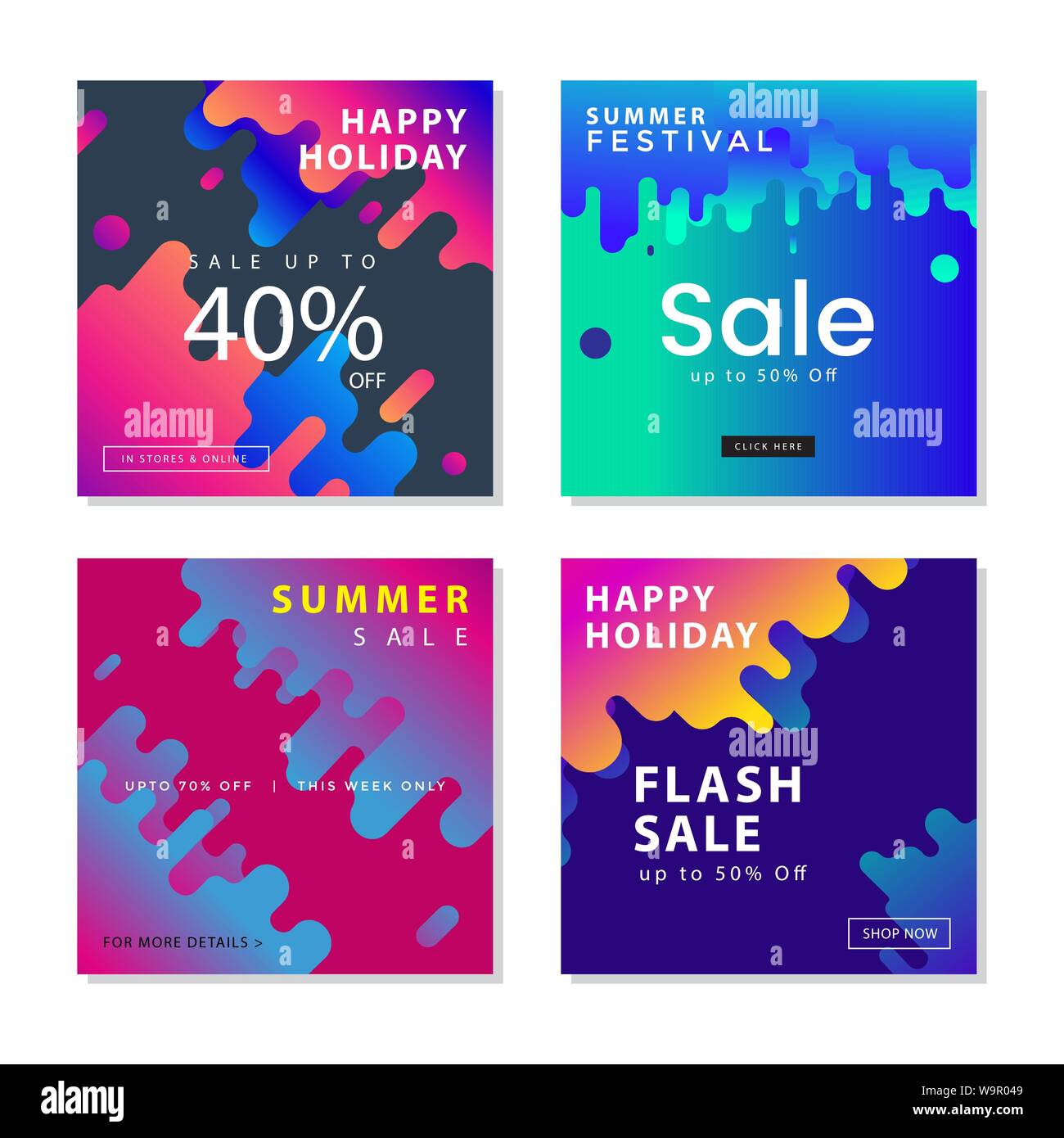 Collezione di quadri di social media post modello arrotondato con moderne forme dinamiche elemento grafico. Per i social media post, storie, storia, internet noi Illustrazione Vettoriale