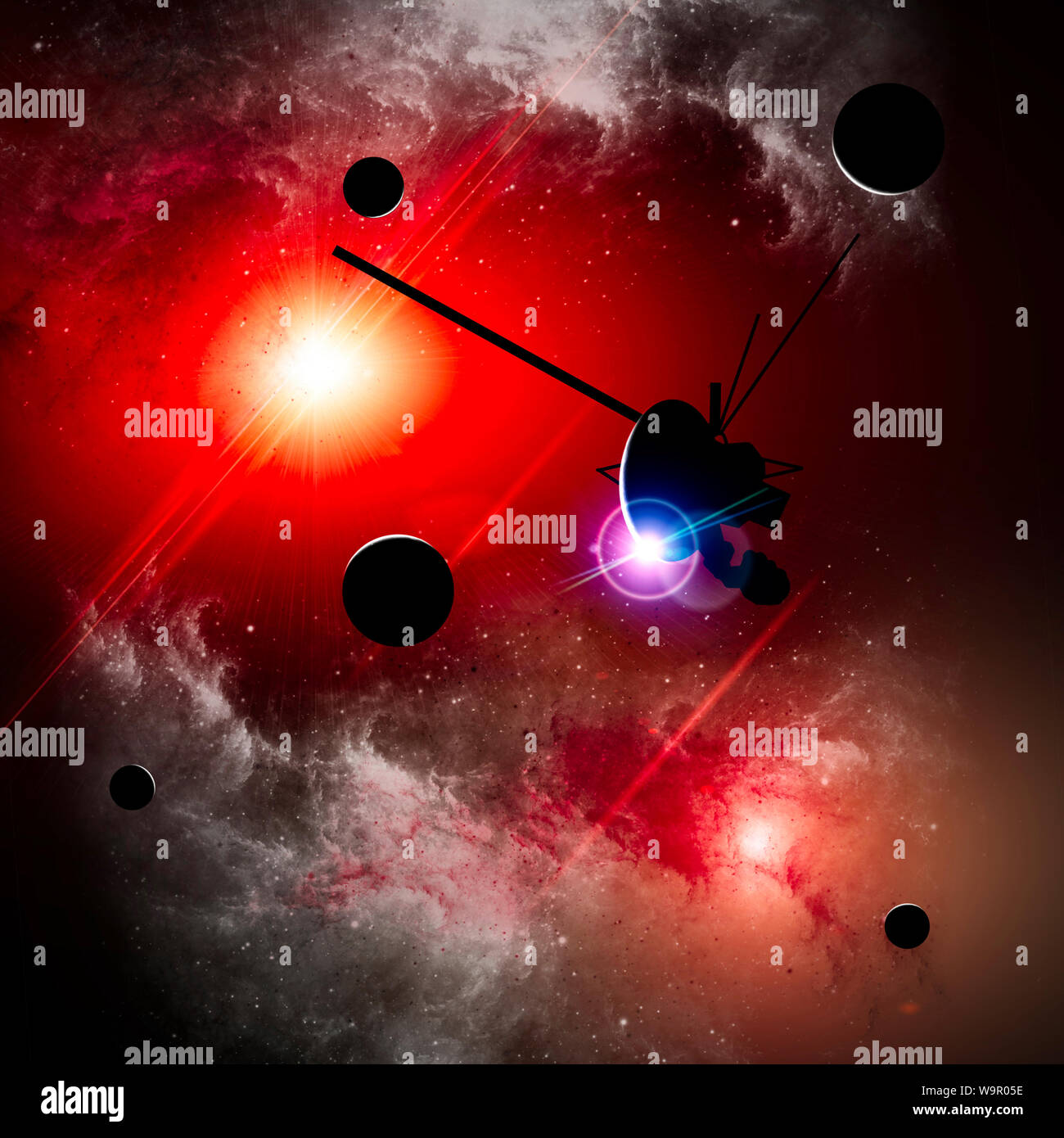 Esplorazione di nuovi mondi, lo spazio e l'universo, nuovo galassie. Pianeti in controluce. Il sistema solare. Sonda Voyager Foto Stock