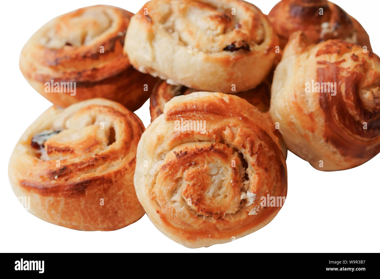 Panini dolci con la ricotta, formaggi freschi dolci rotonda Foto Stock