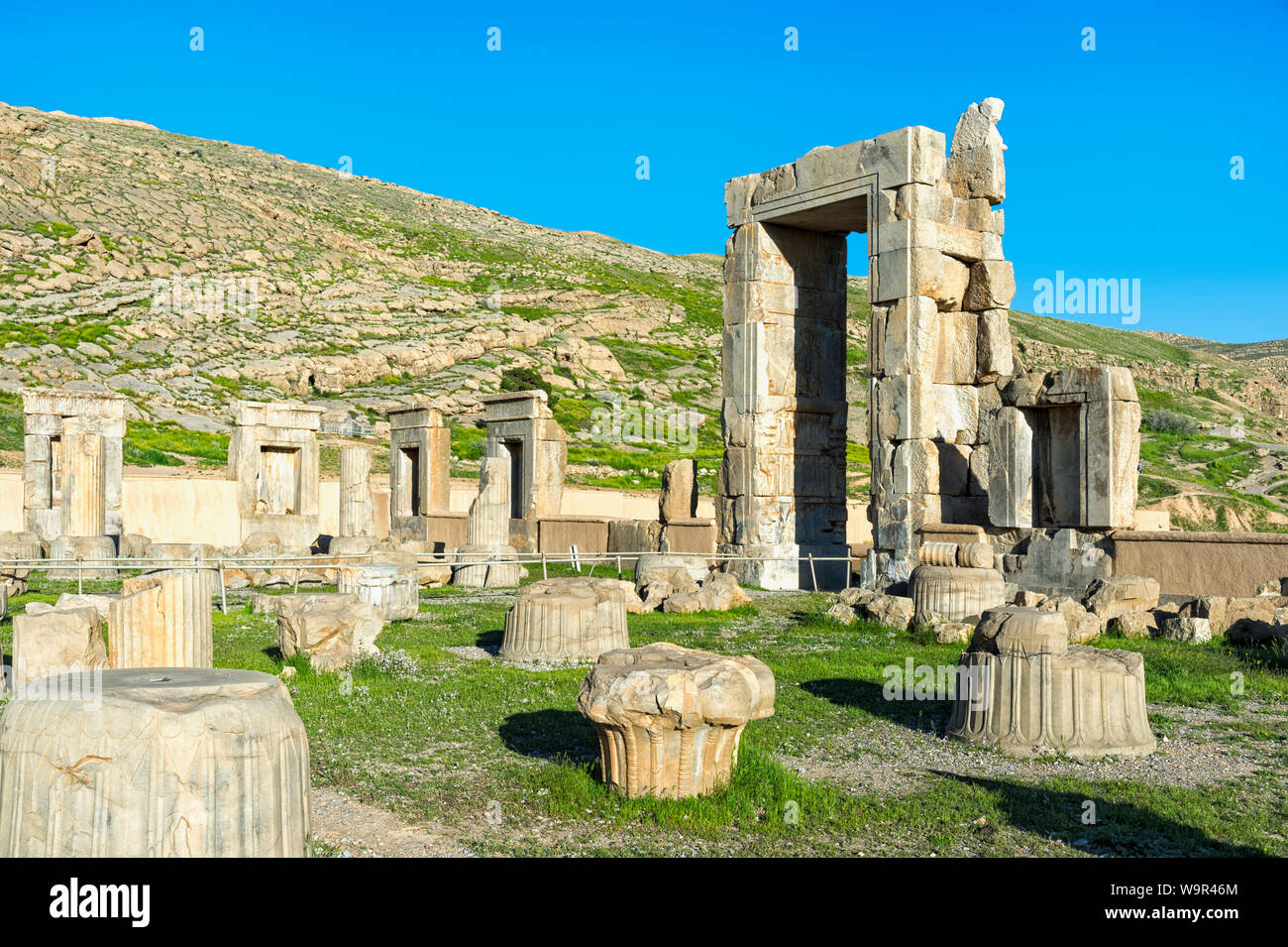 Persepolis, rovine del Palazzo Hadish, far Provincia, Repubblica Islamica di Iran Foto Stock