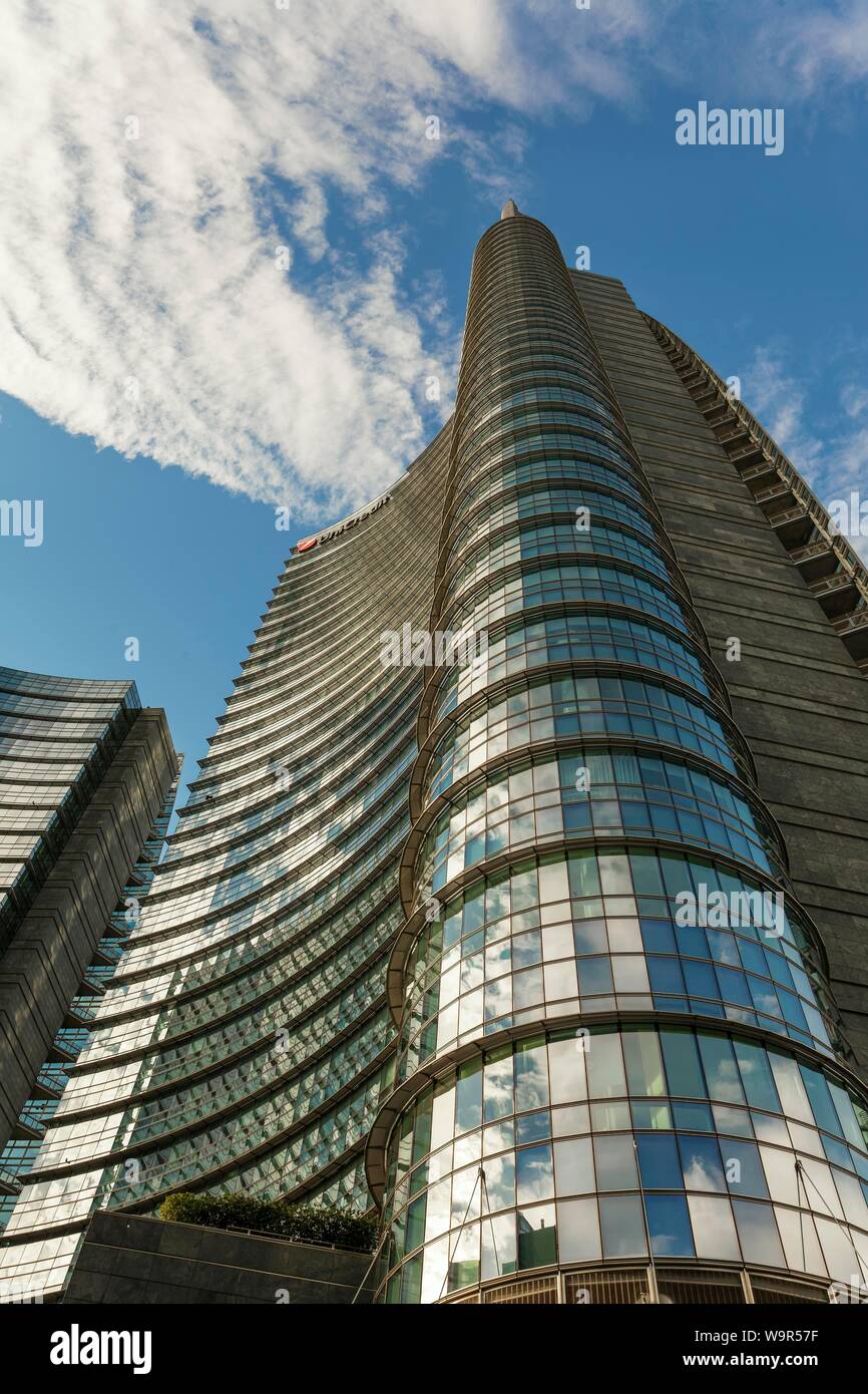 Torre di UniCredit, sede centrale della banca italiana UniCredit, Milano, Lombardia, Italia Foto Stock
