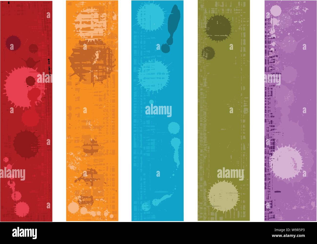 Set di banner di vettore con texture grunge Illustrazione Vettoriale