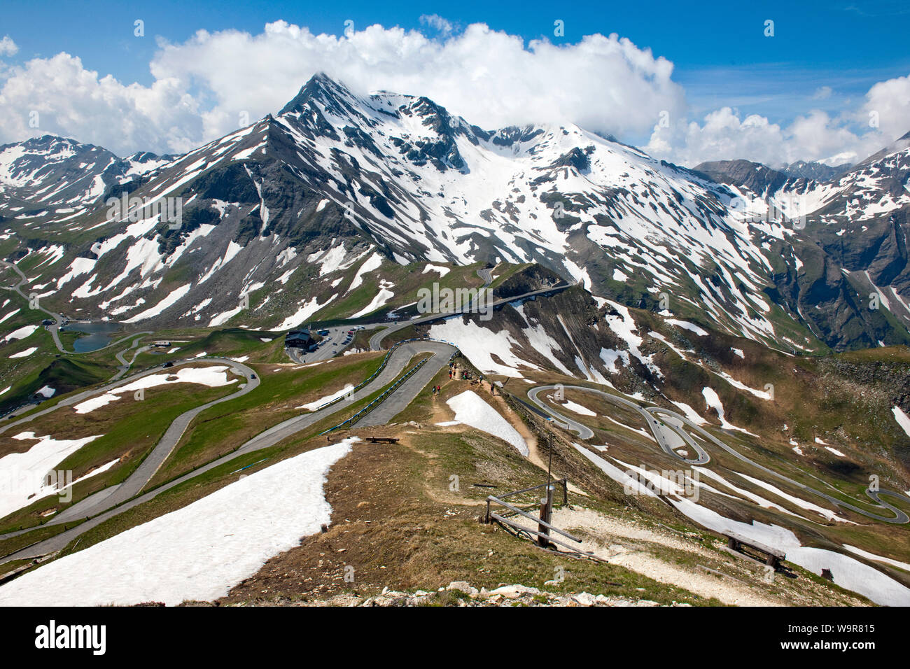 Alpine pass road, Grossglockner Strada alpina, Heiligenblut, Kaernten, ?Tirolo orientale, Austria, Europa Foto Stock