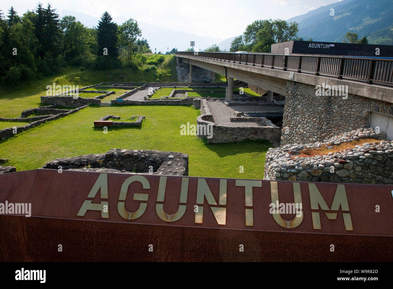 Aguntum, Municipium Claudium Aguntum, la rovina del villaggio romano, Doelsach, Lienz, il Tirolo orientale, Tirolo, Austria, Europa, Dölsach Foto Stock
