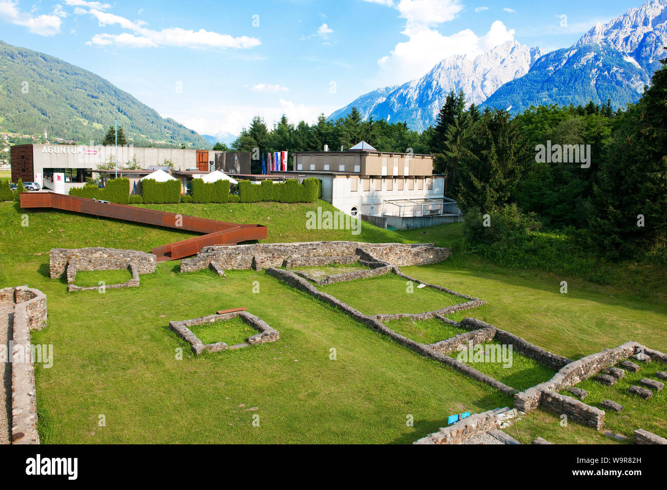 Aguntum, Municipium Claudium Aguntum, la rovina del villaggio romano, Doelsach, Lienz, il Tirolo orientale, Tirolo, Austria, Europa, Dölsach Foto Stock