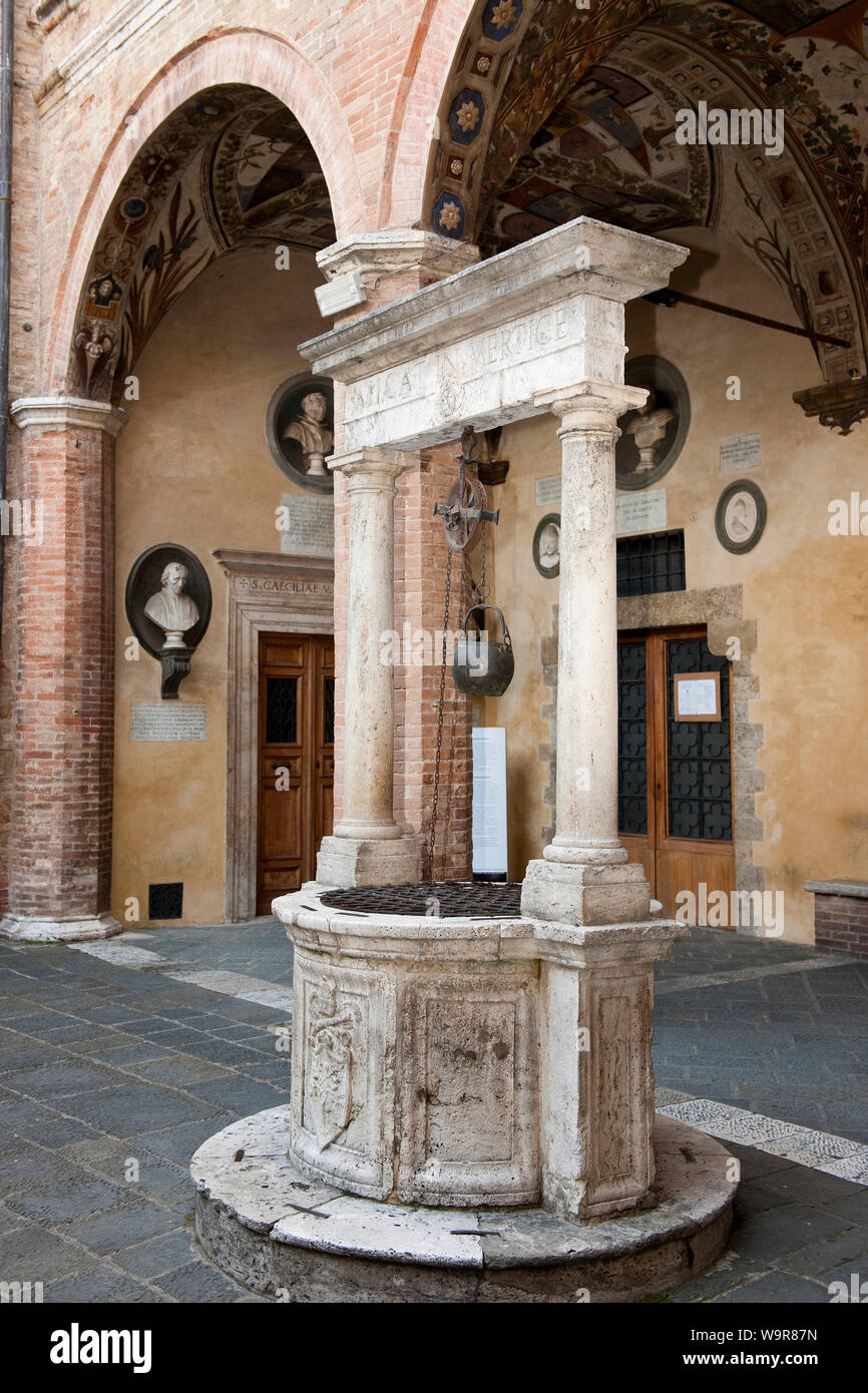 Vecchio drinkwater ben, Siena, Toscana, Italia, Europa Foto Stock