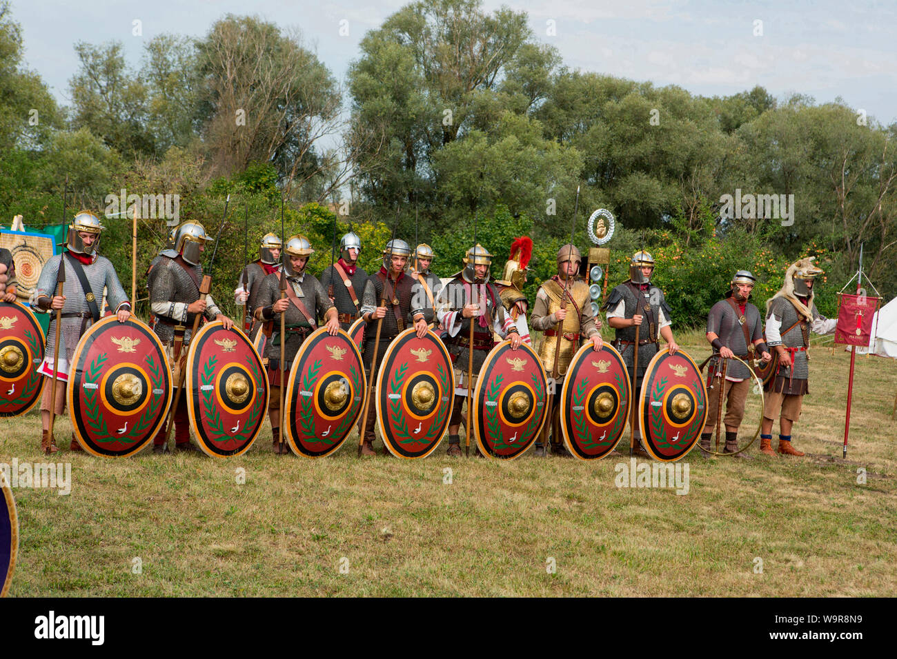 Romani festival, Roman Fort Abusina, Eining, Bad Goggingen, Neustadt an der Donau, Baviera, Germania Foto Stock