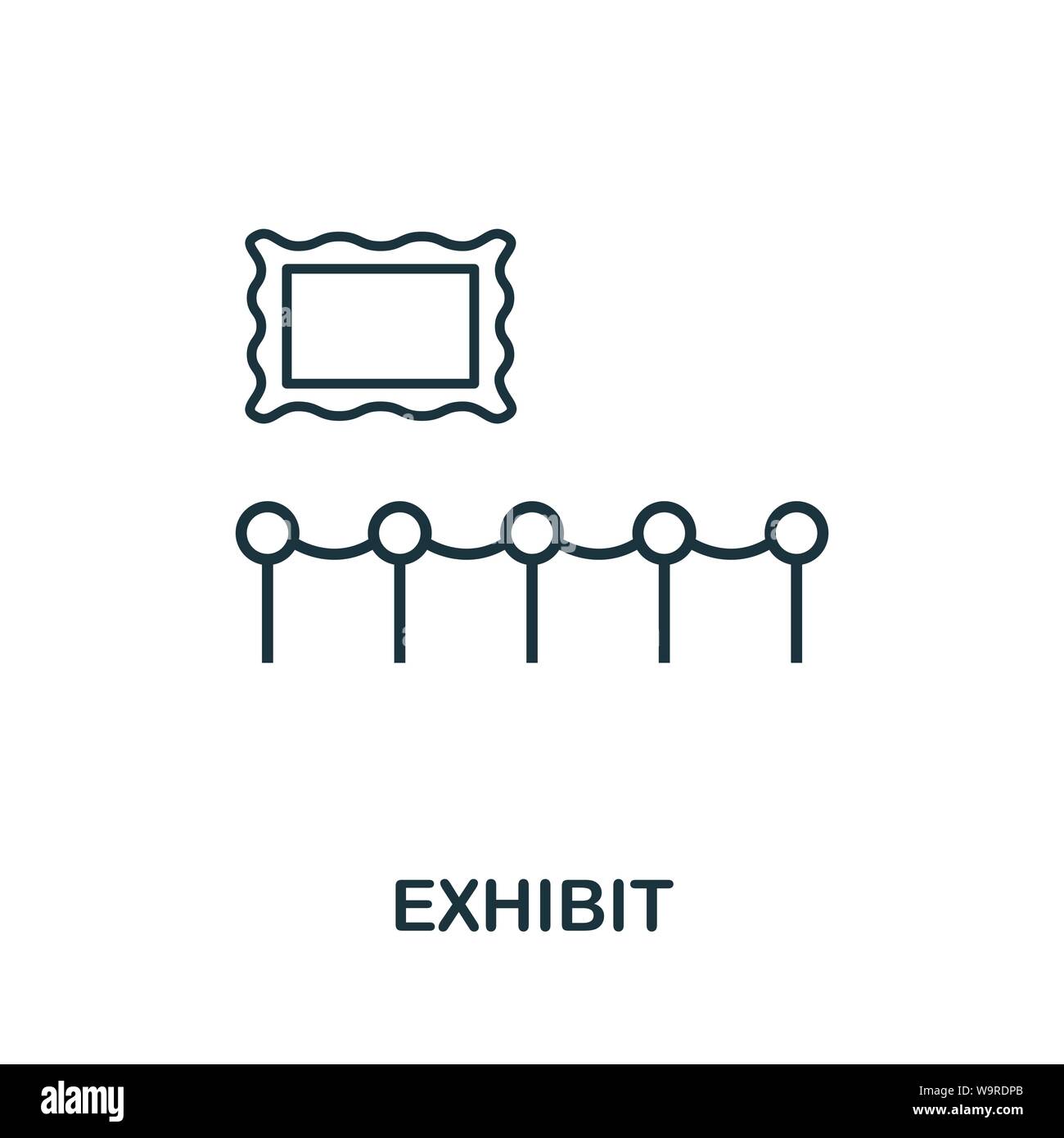 Mostra icona di contorno. Linea sottile elemento di concetto di turismo raccolta di icone. Creative presentano icona per le applicazioni mobili e di utilizzo del web Illustrazione Vettoriale