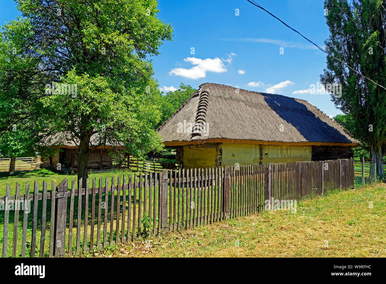 Heimatmuseum, Göcseji Village Museum, Haus, Reetdach Foto Stock